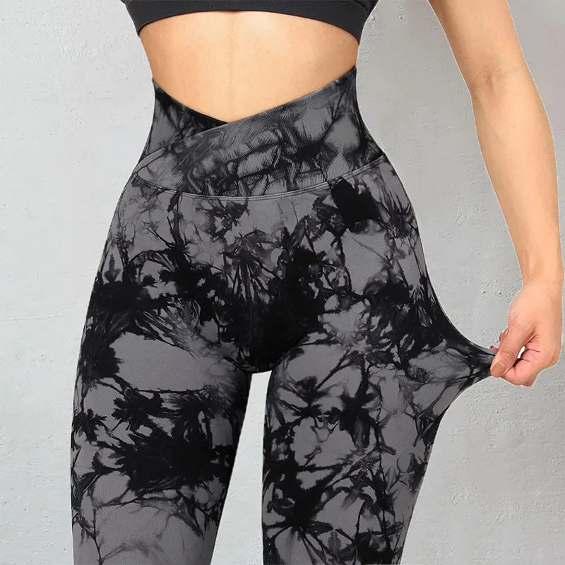 Seamless Tie Dye Leggings Women's Yoga Pants - GlamzLife