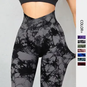 Seamless Tie Dye Leggings Women's Yoga Pants - GlamzLife