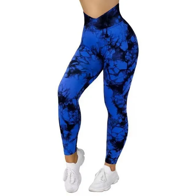 Seamless Tie Dye Leggings Women's Yoga Pants - GlamzLife