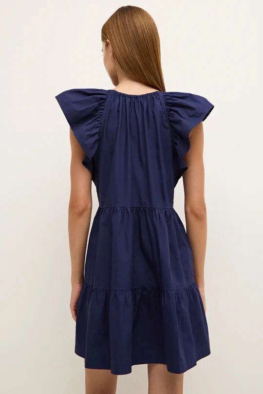 Marie Oliver Kara Dress Naval Pure Fabric Raglan-Sleeve