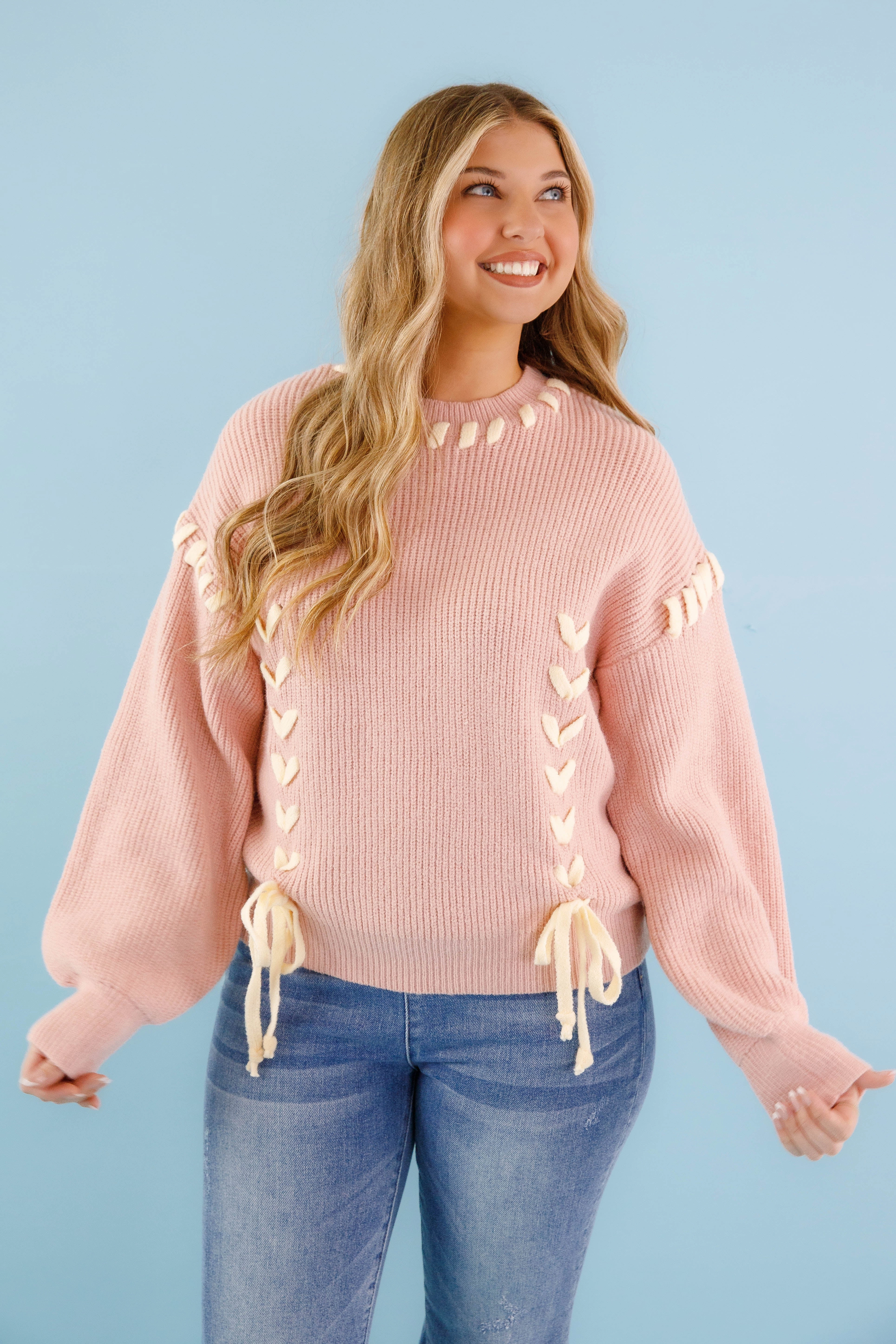 Sleeveless Tee Moment In Time Sweater-Blush