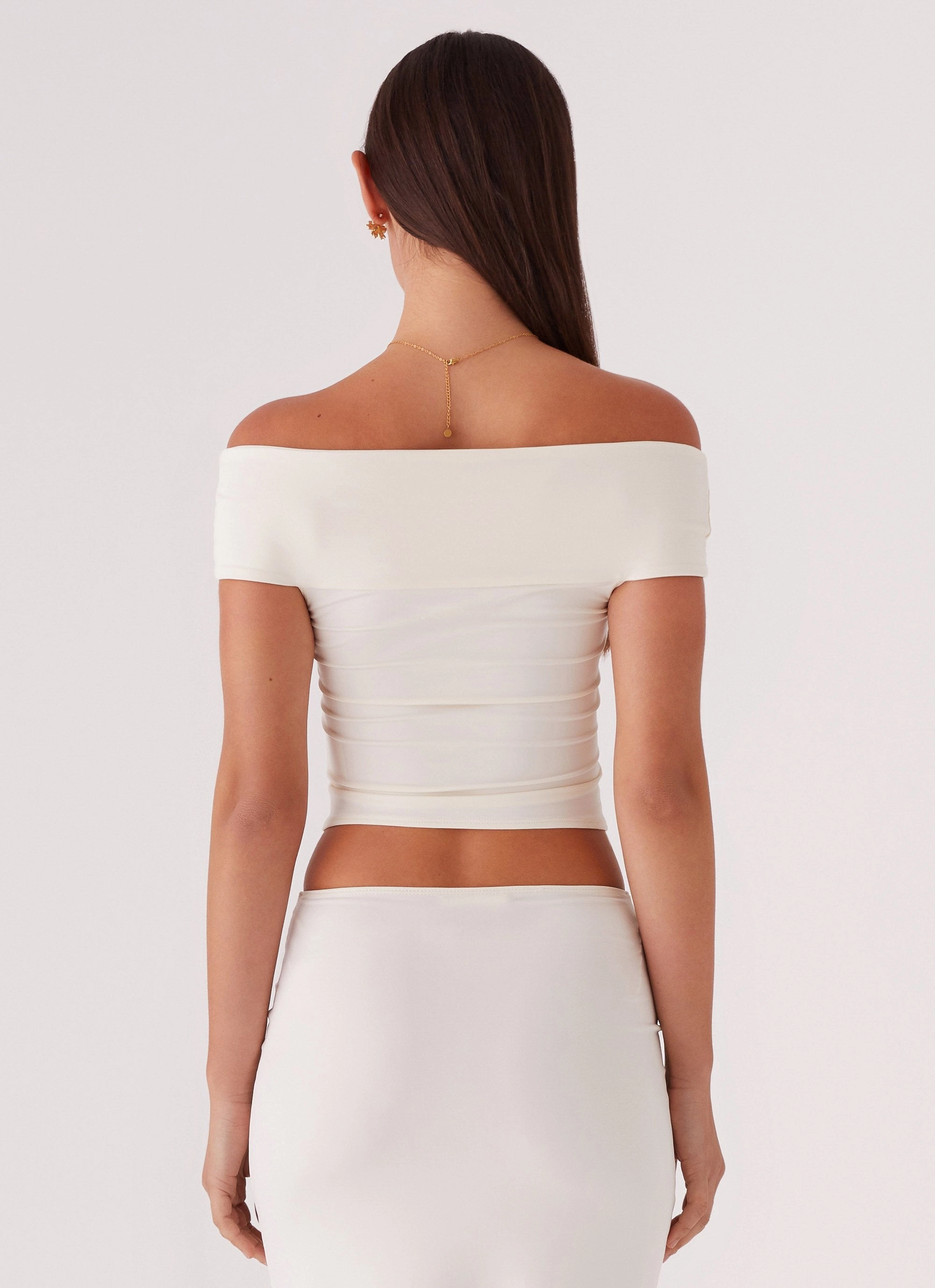 Biodegradable material Trixie Twist Off Shoulder Top - Ivory