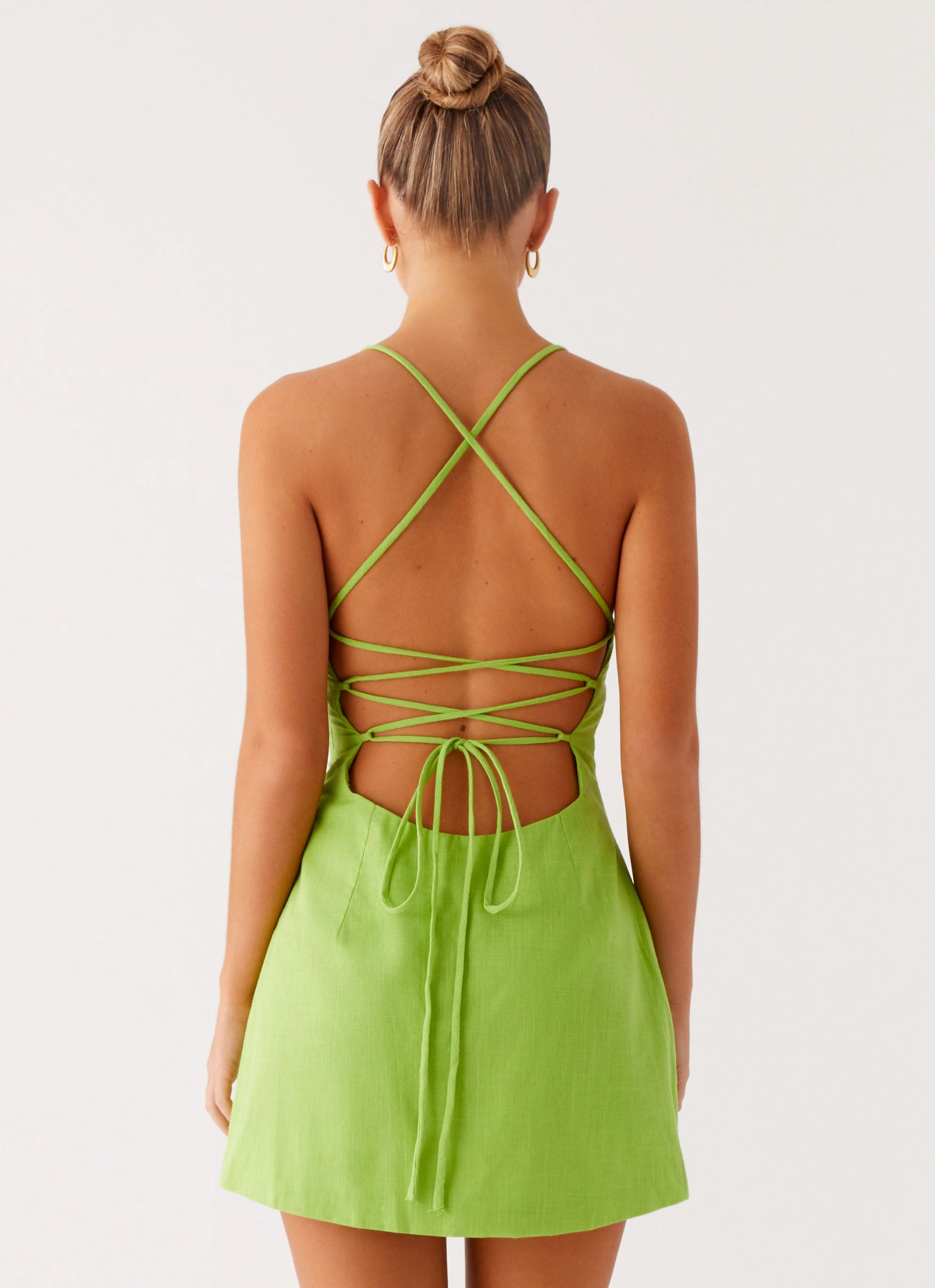 Seaside Escape Mini Dress - Lime Relaxed Finish