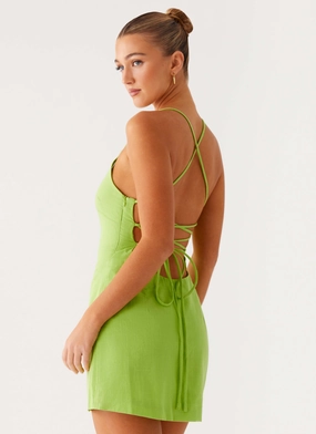 Seaside Escape Mini Dress - Lime Playful and flirty dress