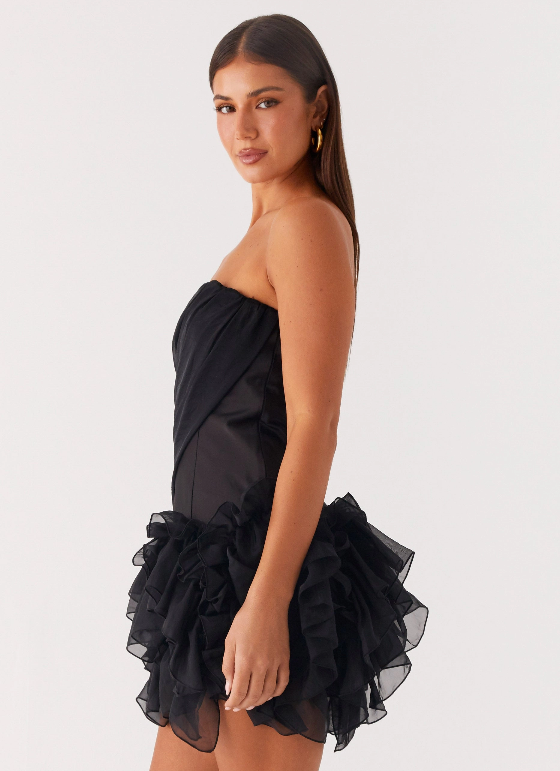 Light Fabric Urban Minimalism Arabian Nights Mini Dress - Black