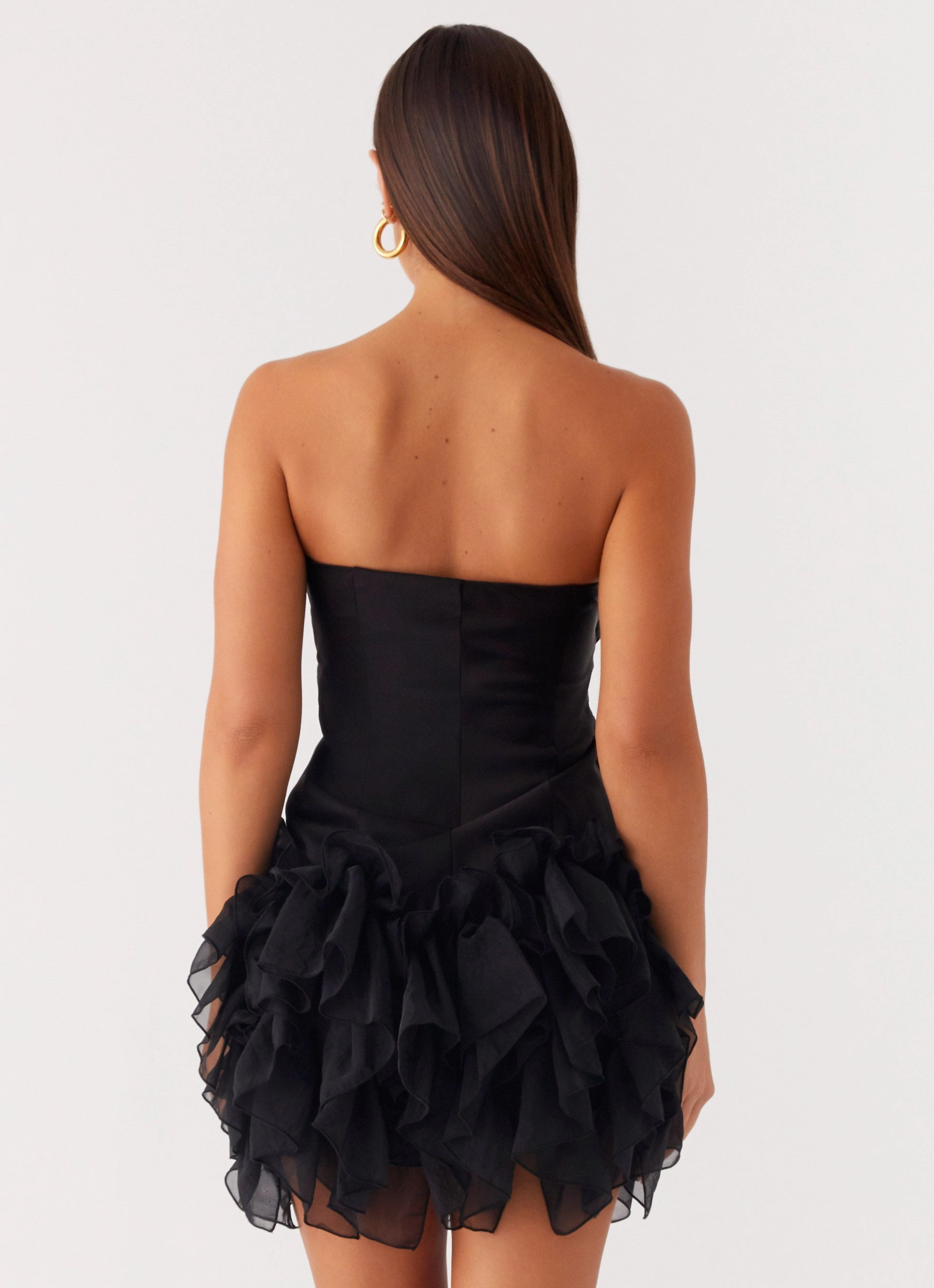 Gentle Aesthetic Textured Flow Arabian Nights Mini Dress - Black