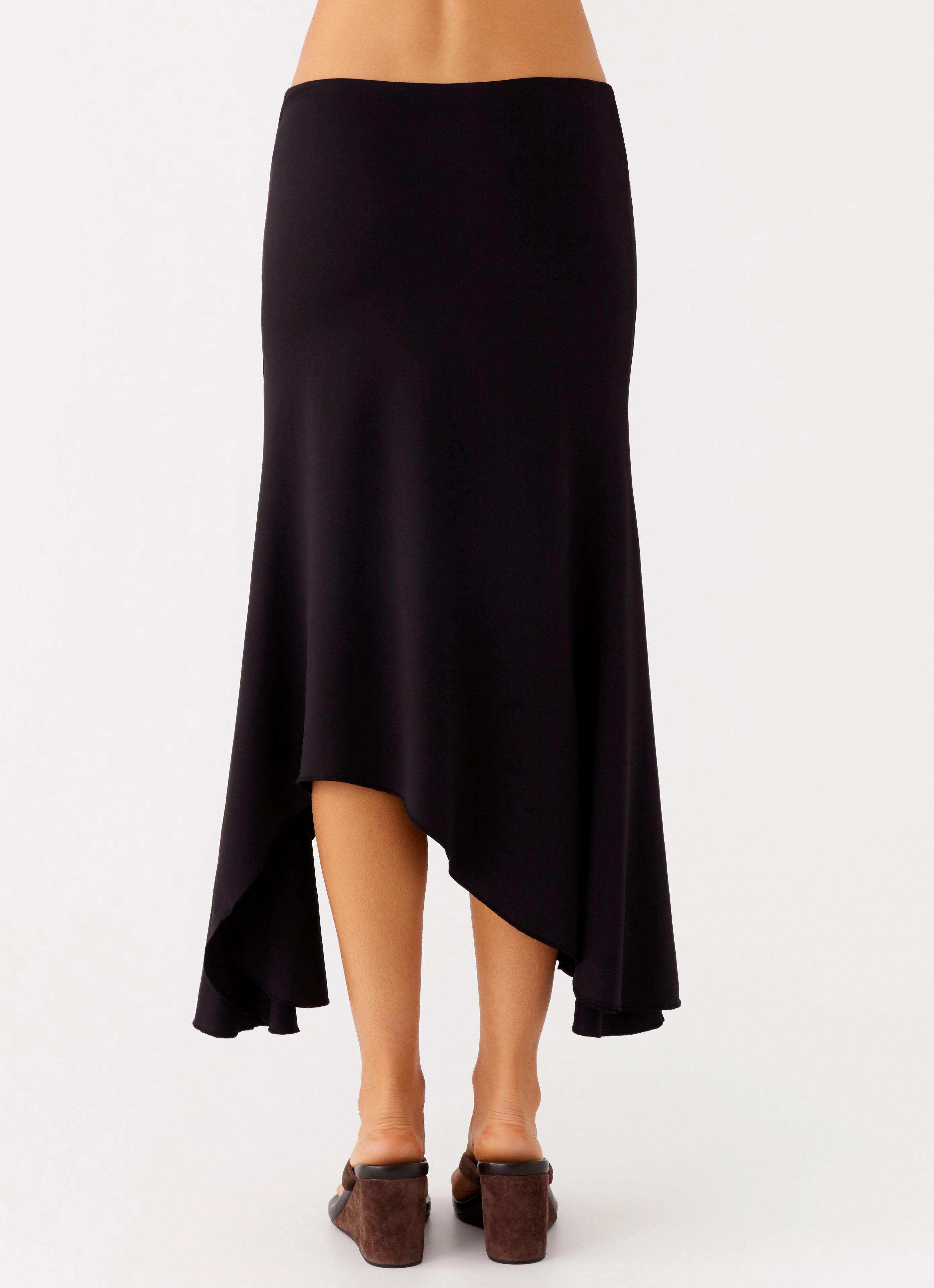 Seattle Midi Skirt - Black Breathable Waistband