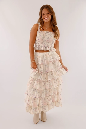 Perfectly Divine Maxi Skirt Seamless construction Adjustable Drawcord