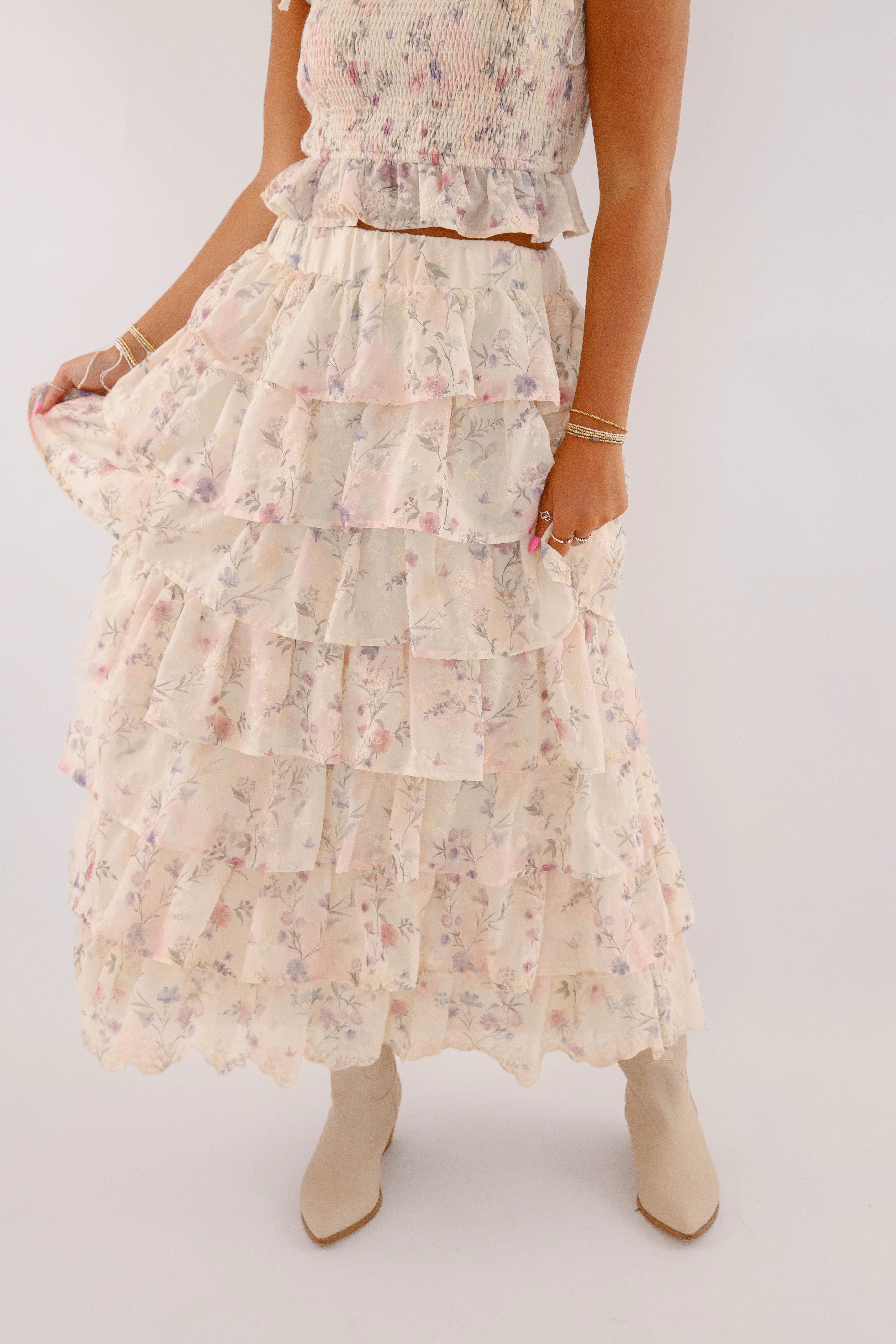Flat waistband Clean Finish Perfectly Divine Maxi Skirt