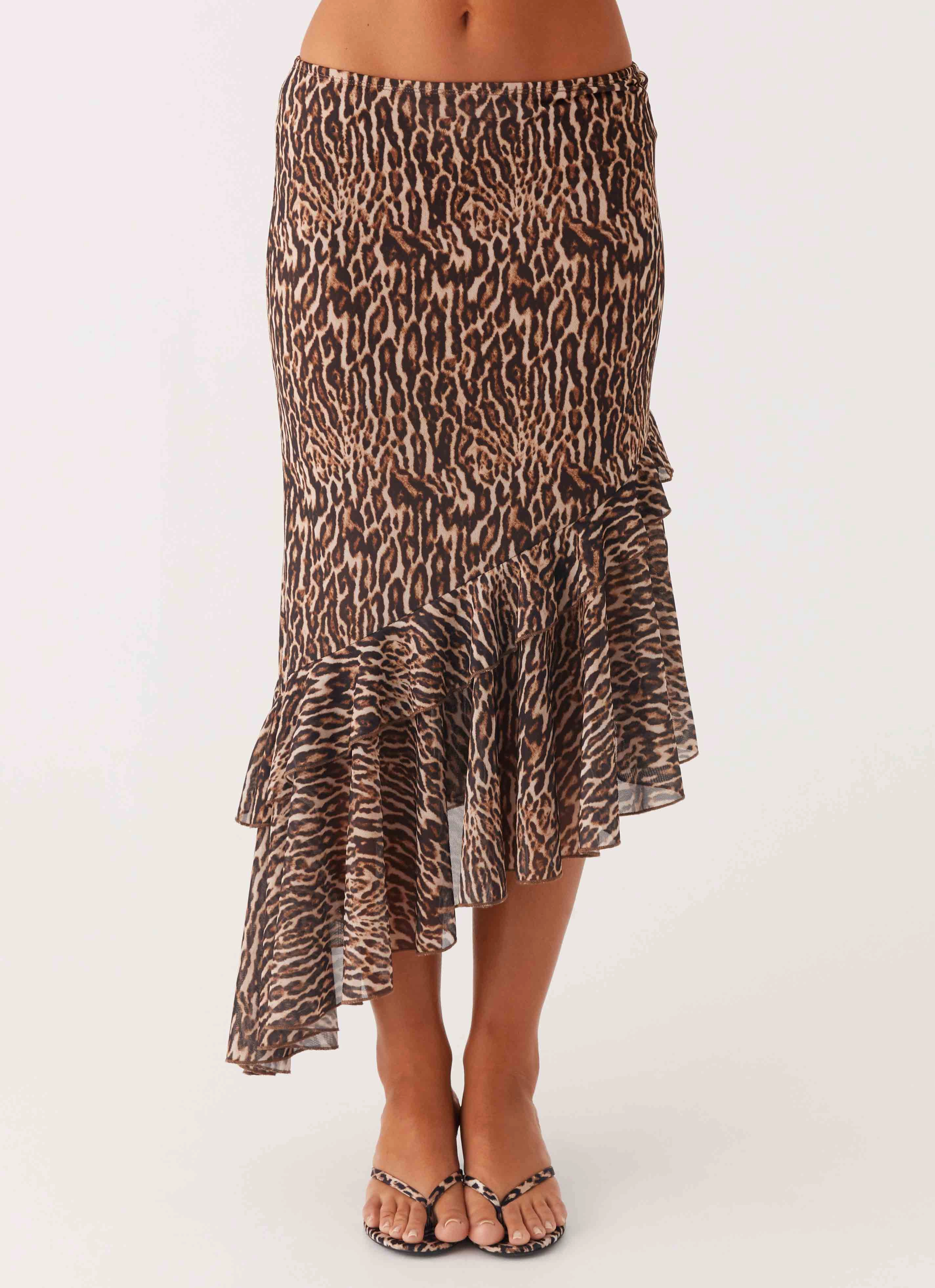 Adaptive Fit Wild Tide Midi Skirt - Cheetah