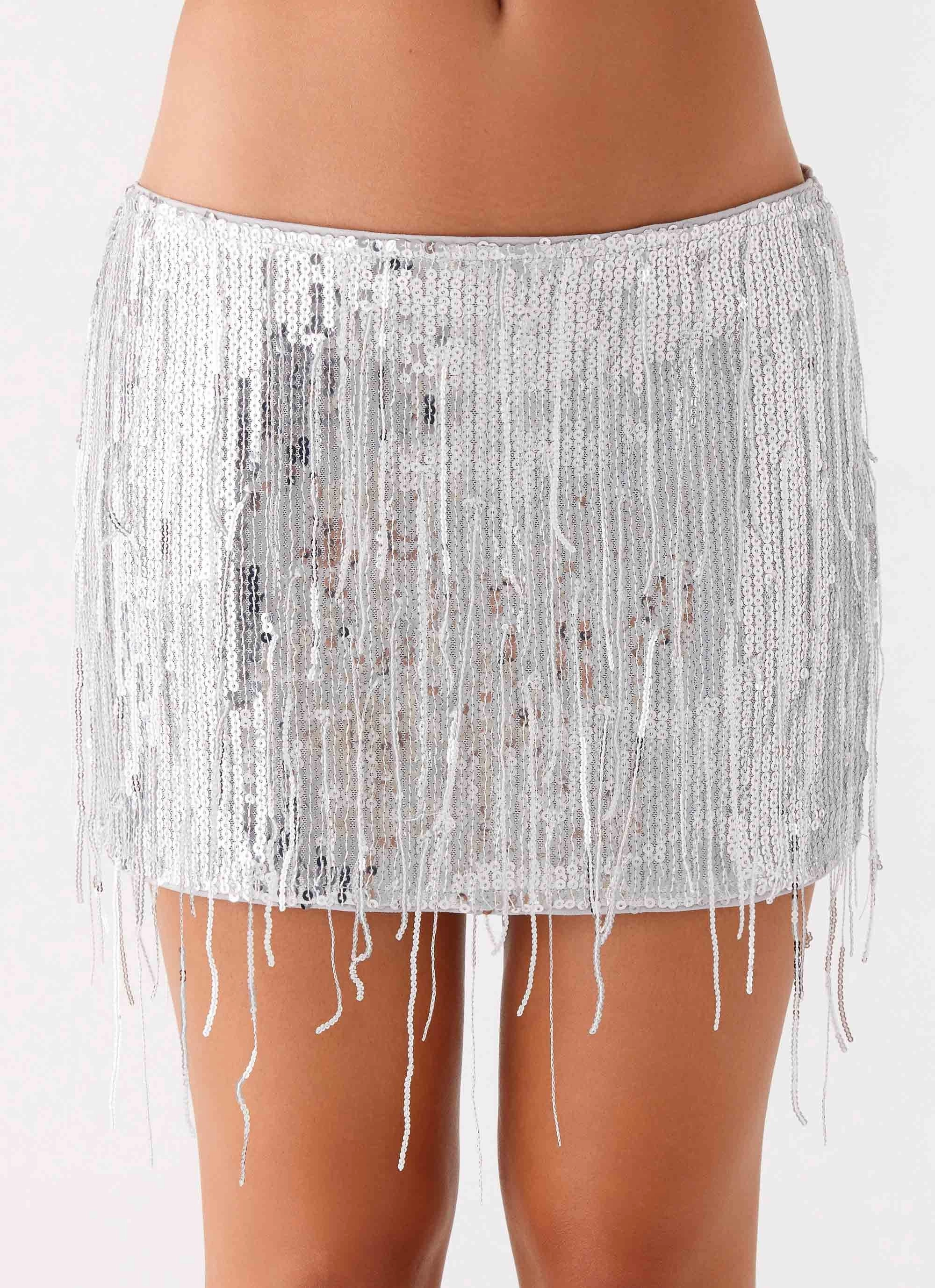 Flex Fit The Motto Sequin Mini Skirt - Silver