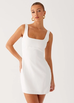 Sedona Mini Dress - White Feminine Charm