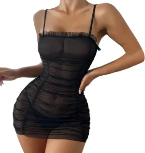 See Through Lingerie Sets for Women Sexy Cami Chemise Babydoll Flattering Nightgown Lace Lingerie Robes Naughty Teddy