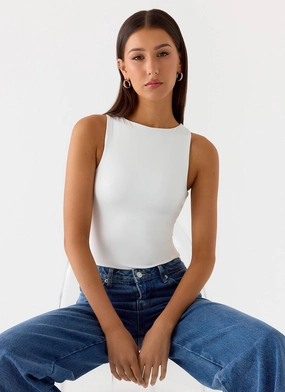WrinkleFree Weave Roll Up Sleeve Design Vincenza Bodysuit - White