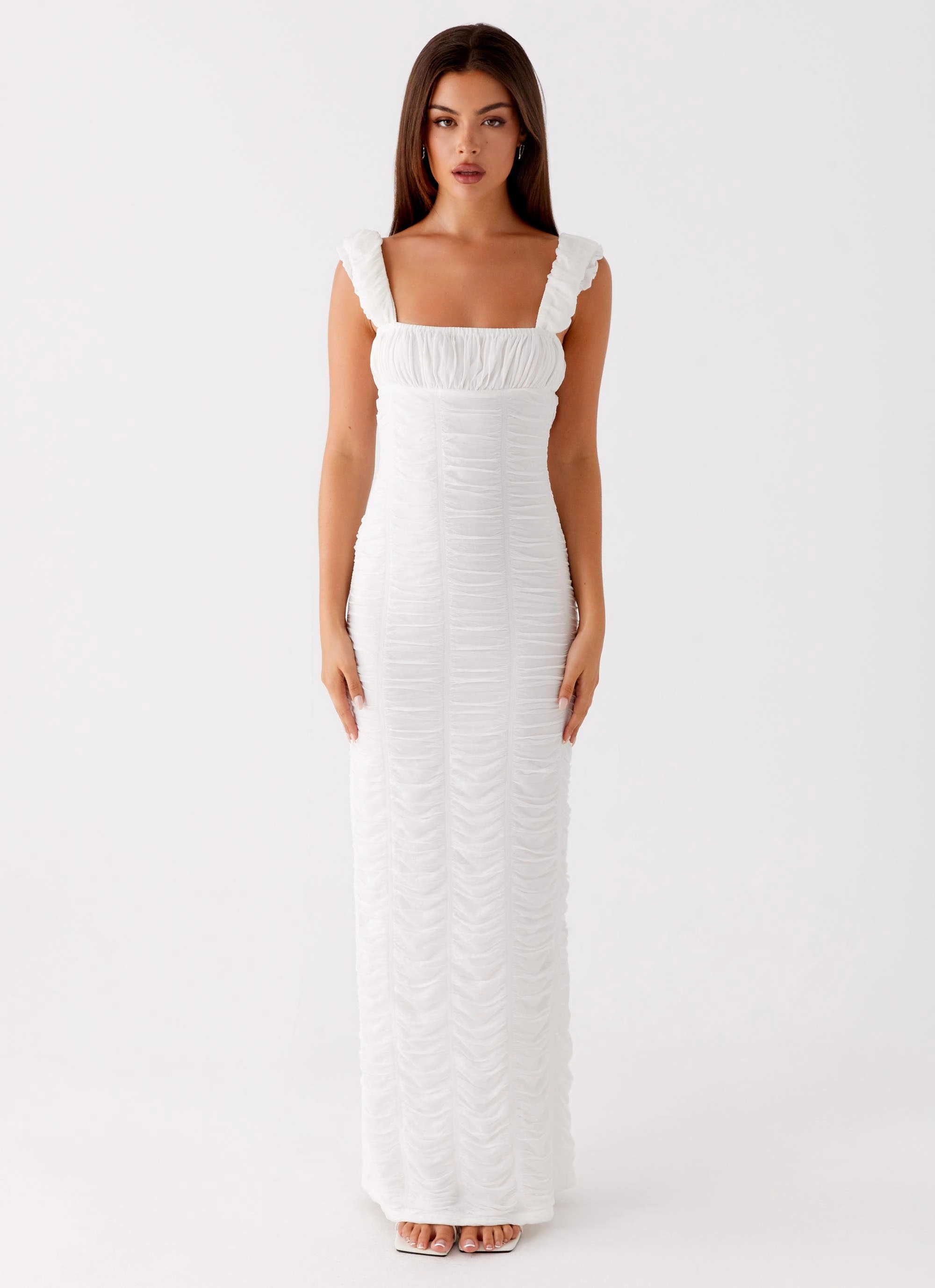 Senses Midi Dress - White All-season Rose Flush