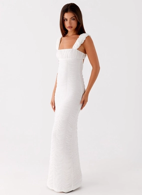 Senses Midi Dress - White Practical work-to-play piece Gentle Glow