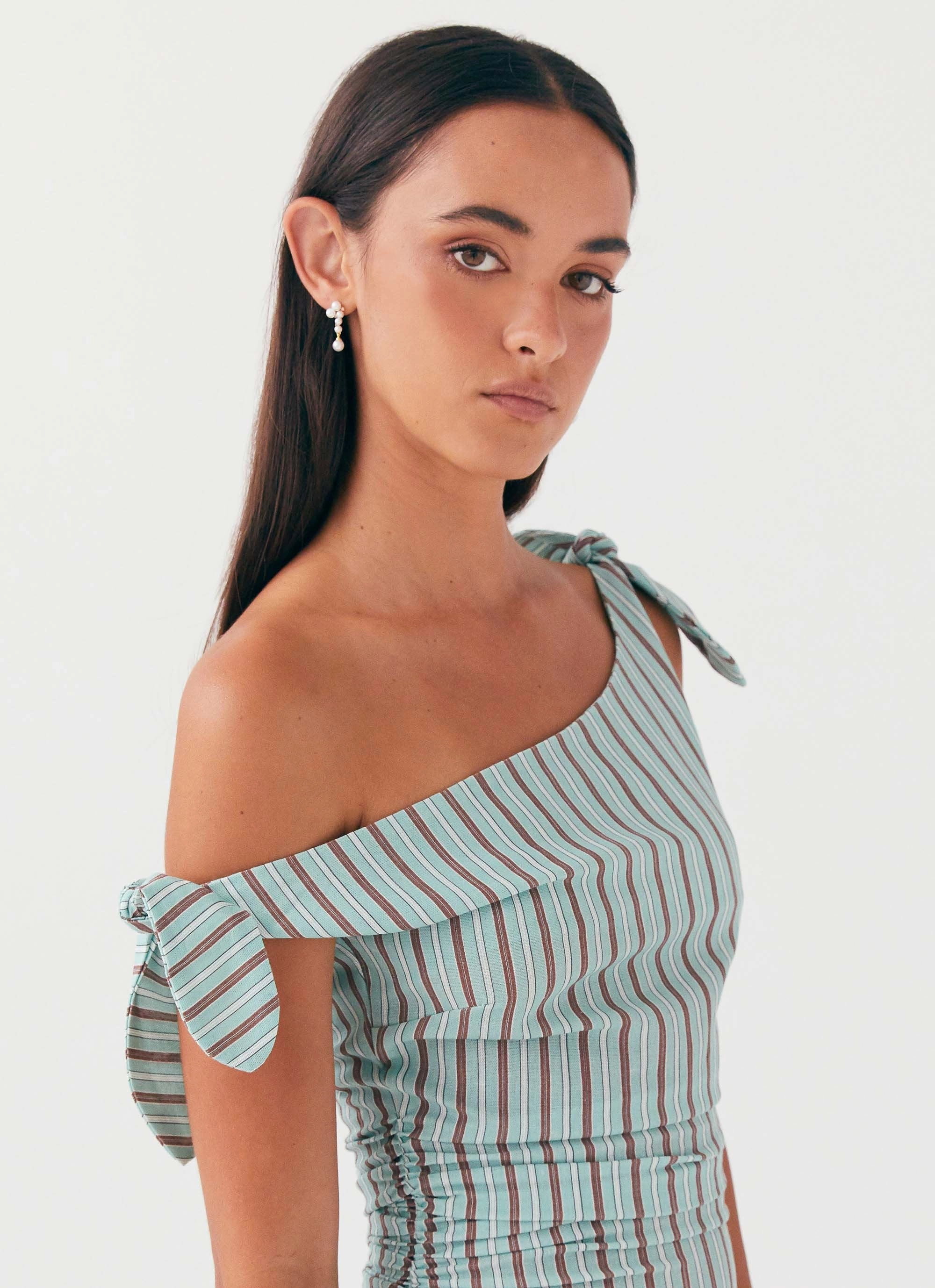Amazonia Linen Mini Dress - Coastal Stripe Refined Mood