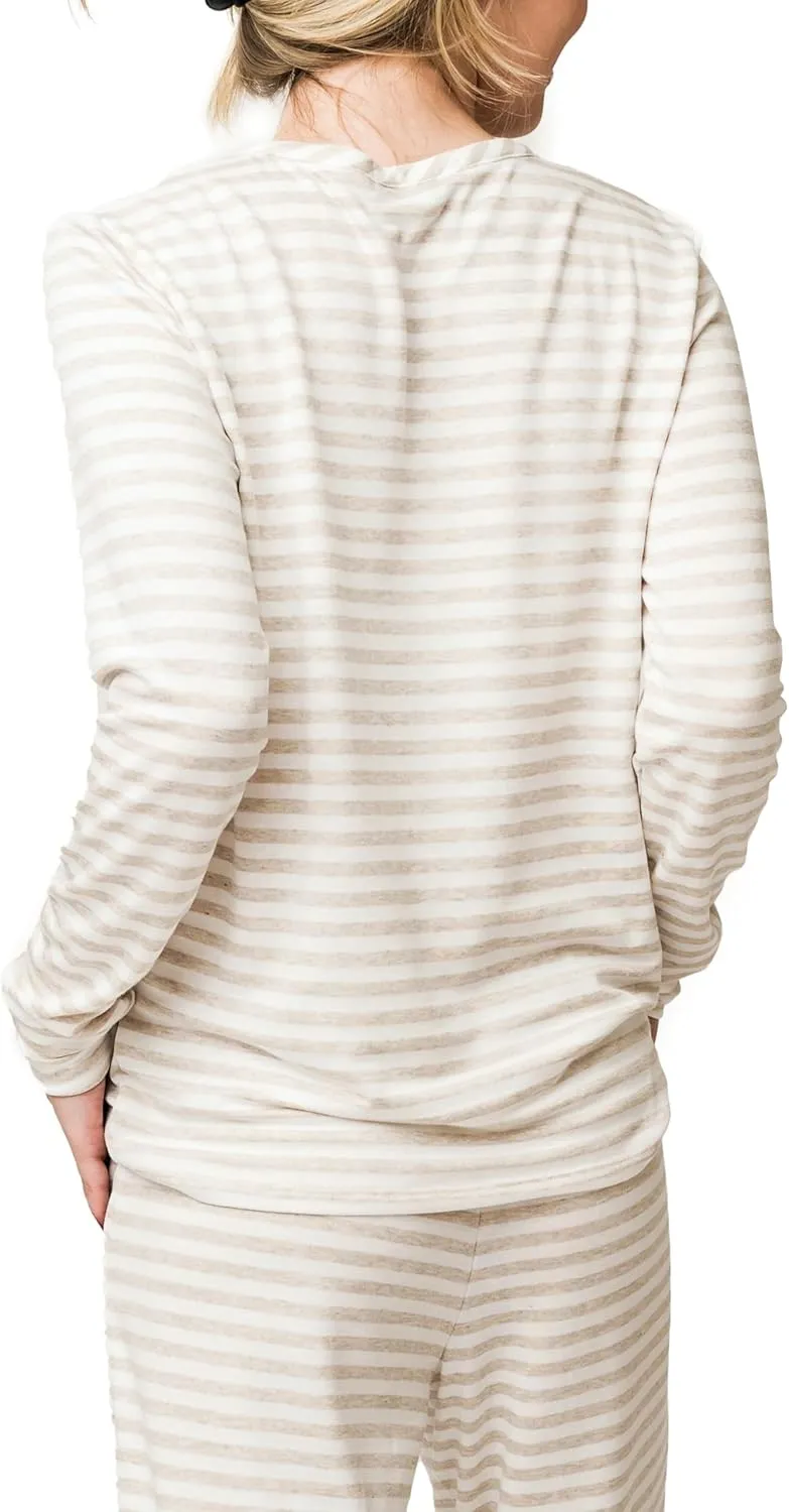 Serene Mornings Henley Top Long Sleeve Lounge Top Sizes Vary