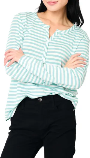 Serene Mornings Henley Top Long Sleeve Lounge Top Sizes Vary
