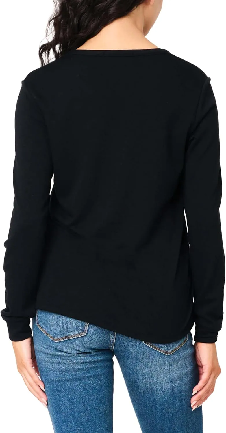 Serene Mornings Henley Top Long Sleeve Lounge Top Sizes Vary