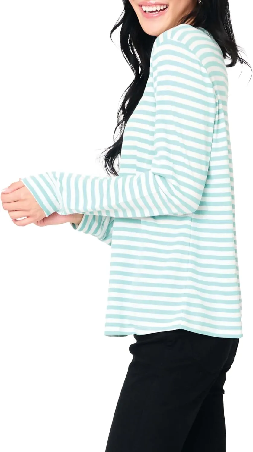 Serene Mornings Henley Top Long Sleeve Lounge Top Sizes Vary