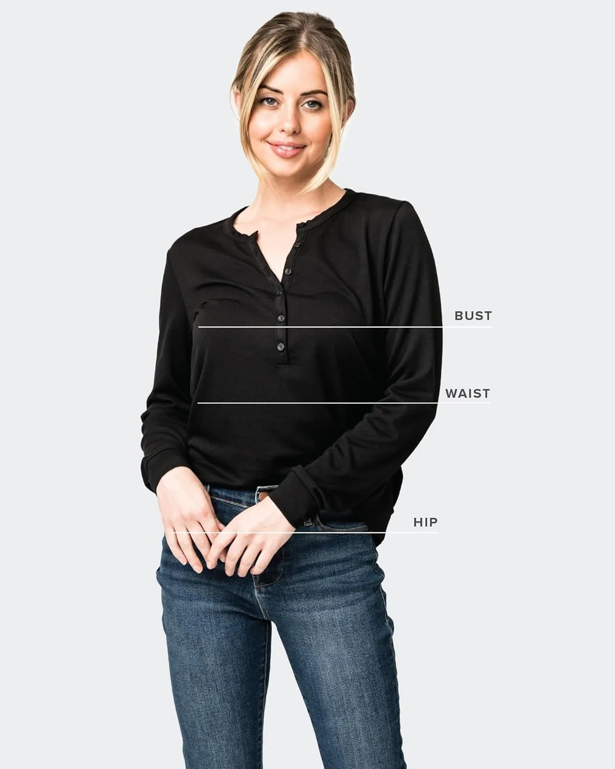 Serene Mornings Henley Top Long Sleeve Lounge Top Sizes Vary