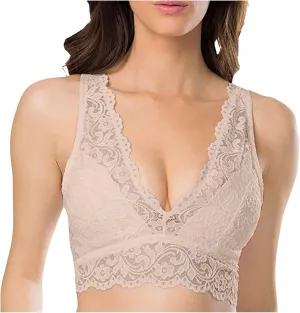 Sexy Bras for Women Lace No Underwire V Neck Push Up Seamless Comfort Bras Full Coverage Adjustable Plus Size Bralettes