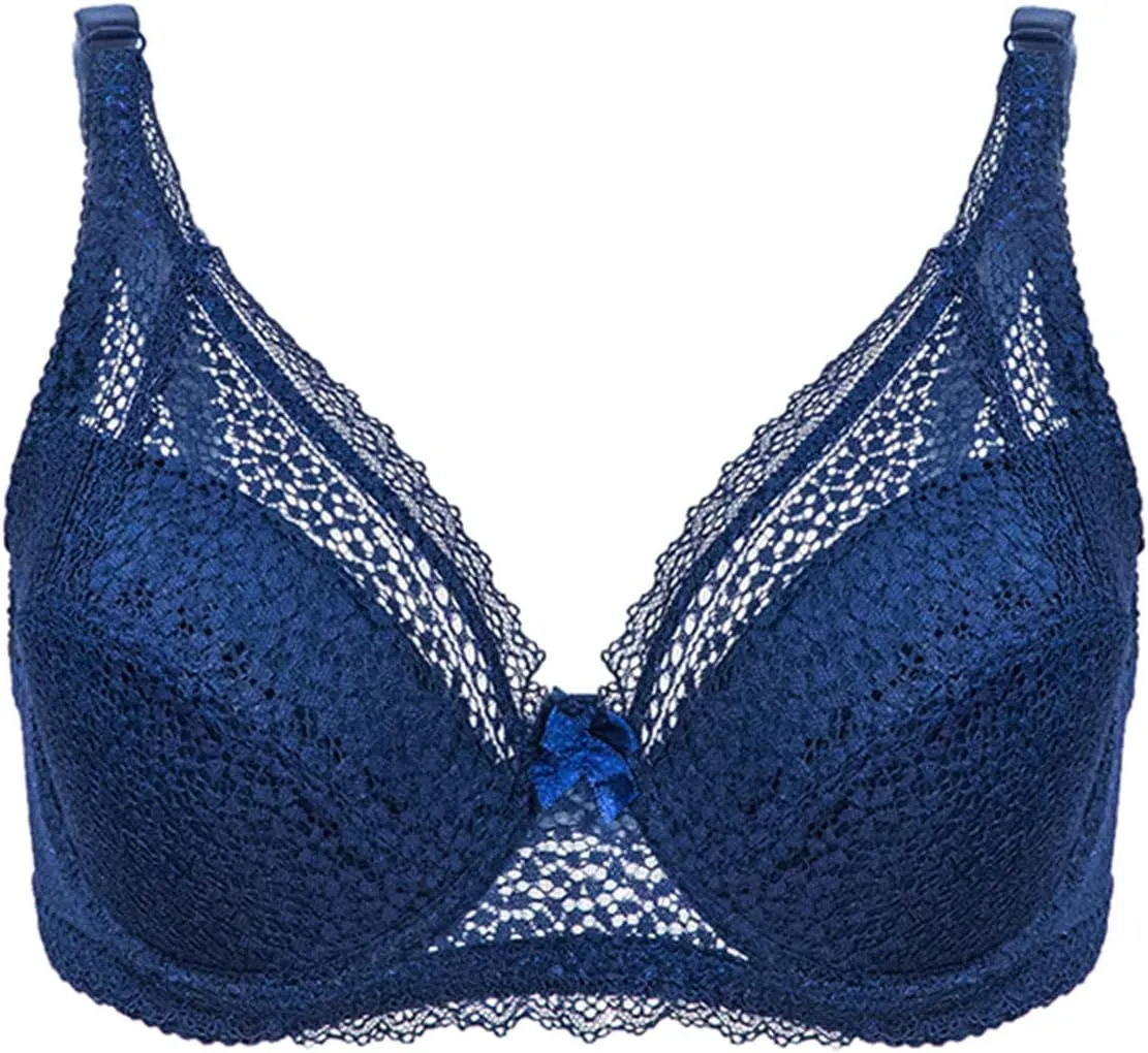 Sexy Bras for Women Plus Size Wireless Lace Push Up Bras Full Coverage Adjustable Breathable Breathable Comfy Bralettes