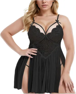Sexy Chemise Lingerie for Women Mesh Babydoll Nightie Lace Embroidered Women Lingerie Sexy Sets for Sex Slutty Dress