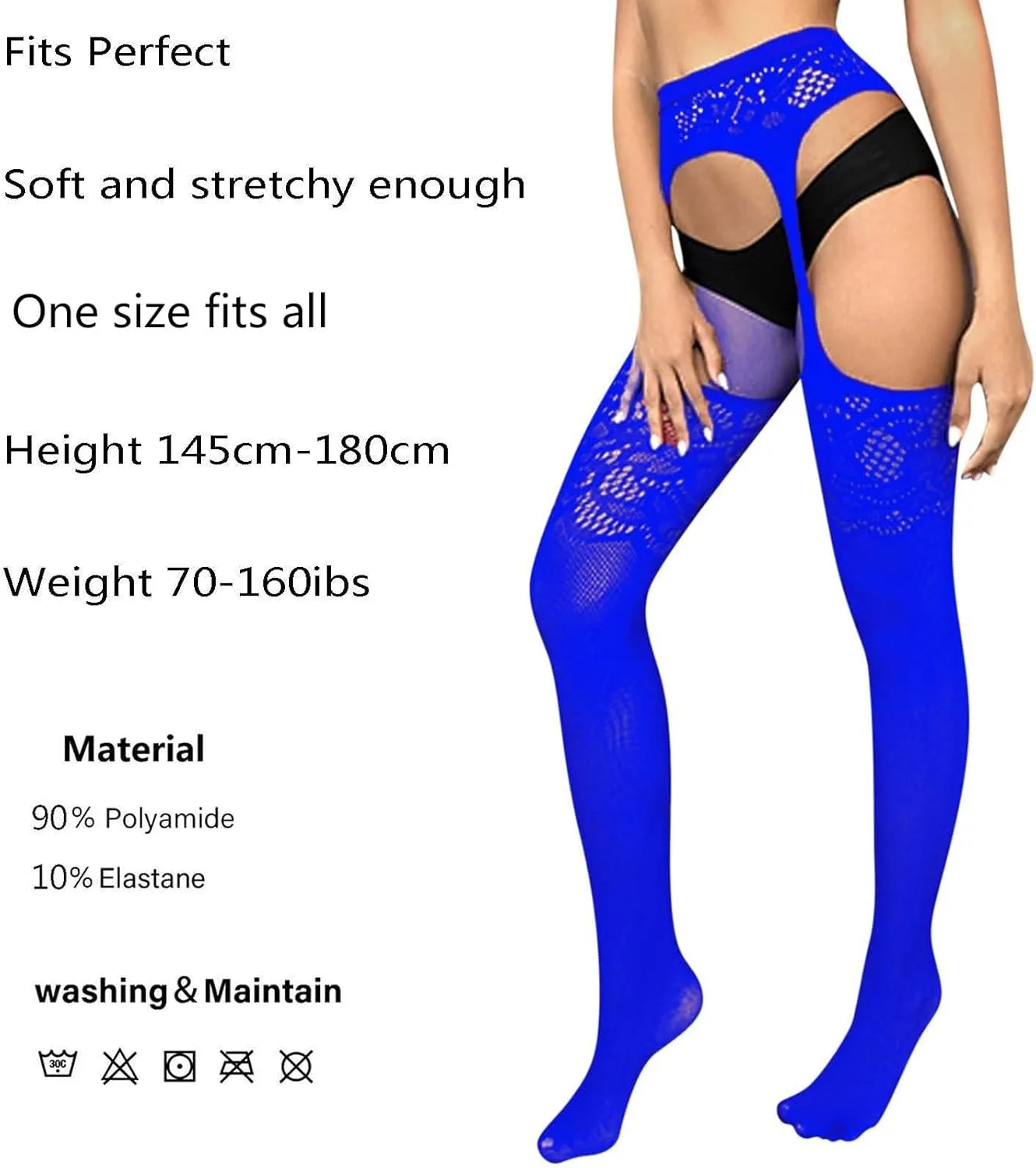 Sexy Mesh Sheer Lingerie Set Flower Lace Suspenders Mesh Stockings Black Silk Sexy Fishnet Stockings Suspenders