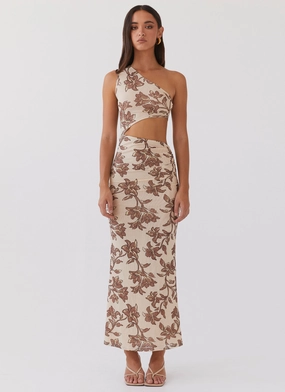 Shadows In The Sun Mesh Maxi Dress - Hazel Bloom Modest Cut Indoor Event