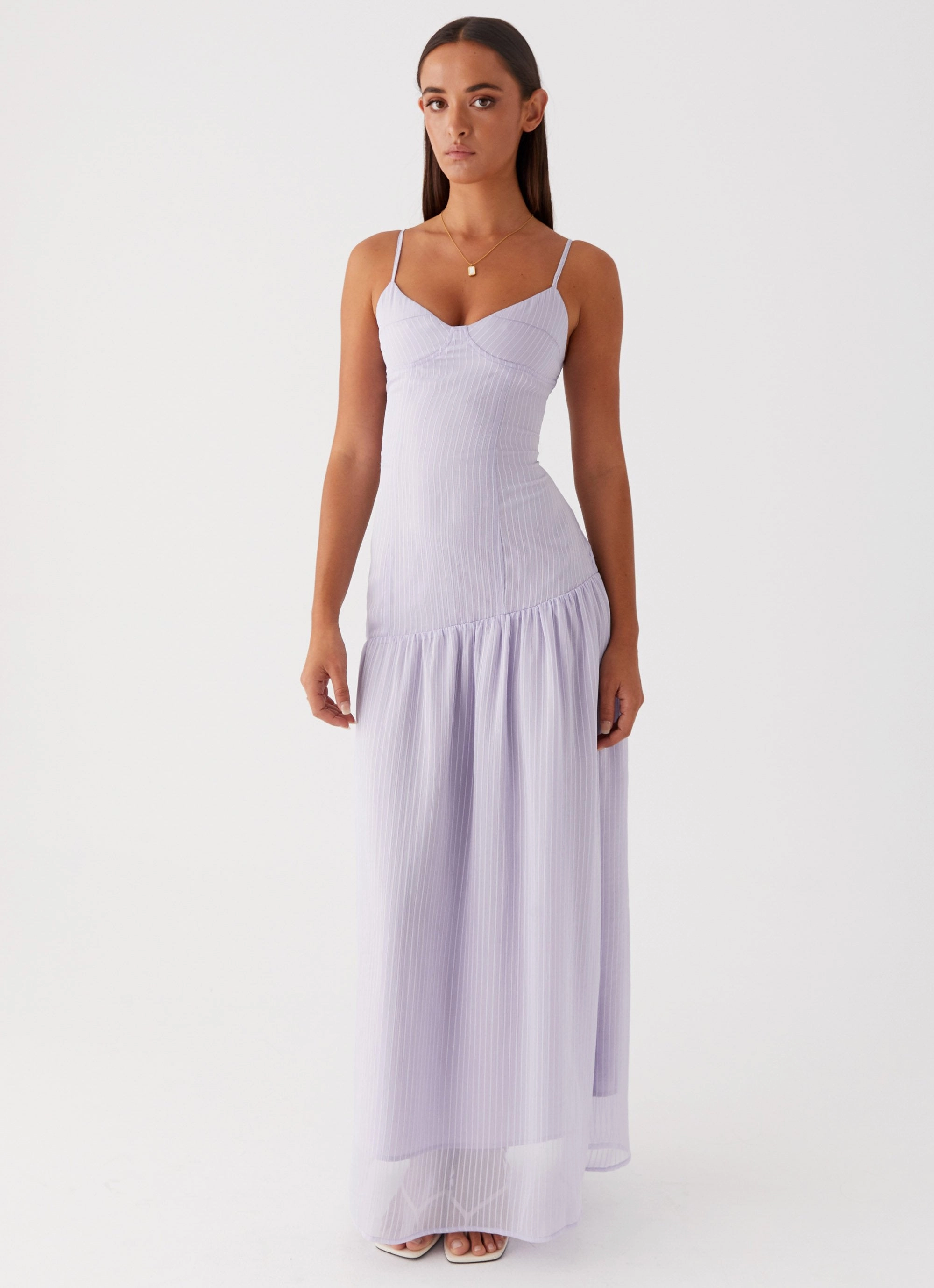 Shania Maxi Dress - Lavender Edgy Look