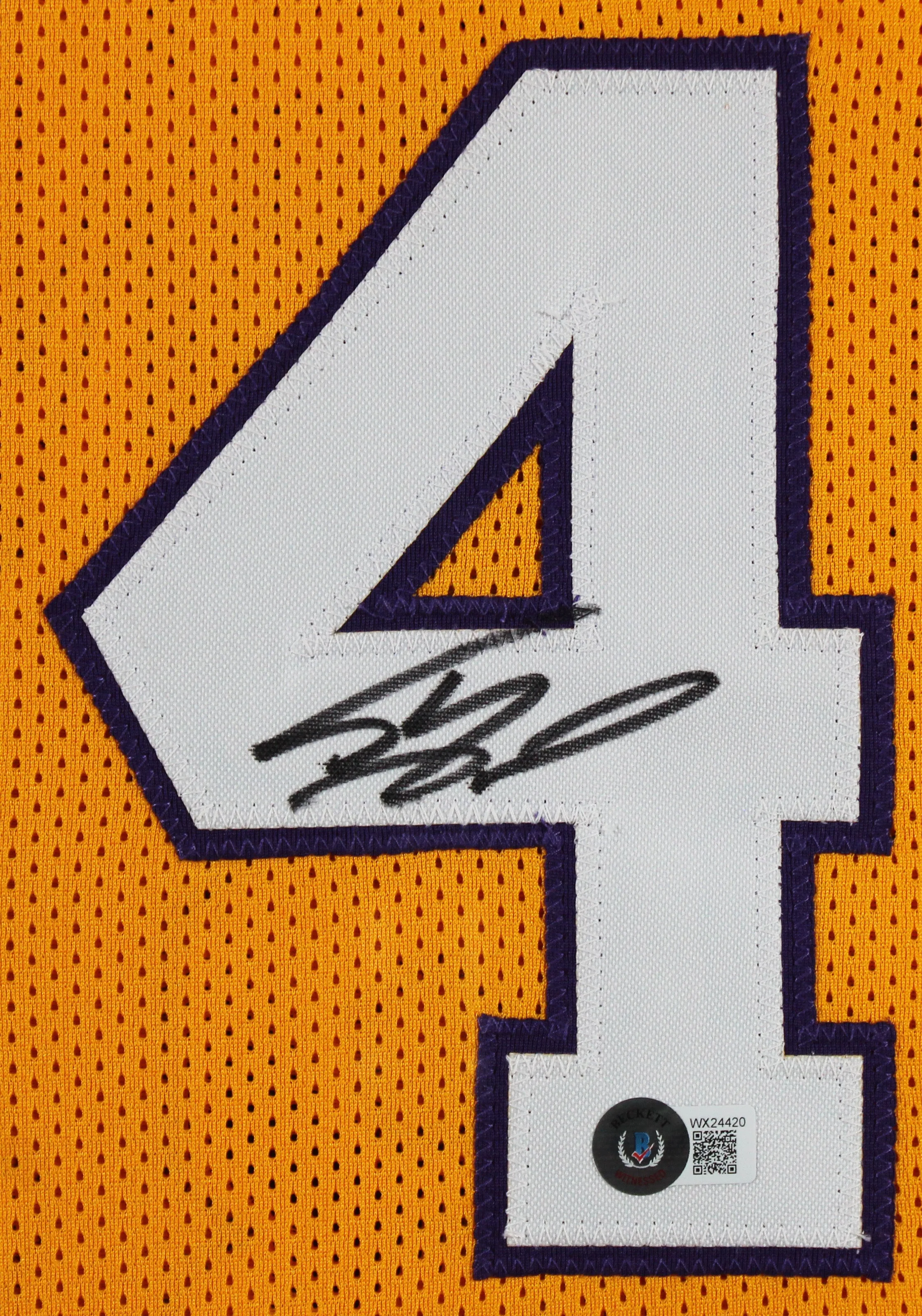 Shaquille O'Neal Authentic Signed Yellow Pro Style Framed Jersey BAS Witnessed