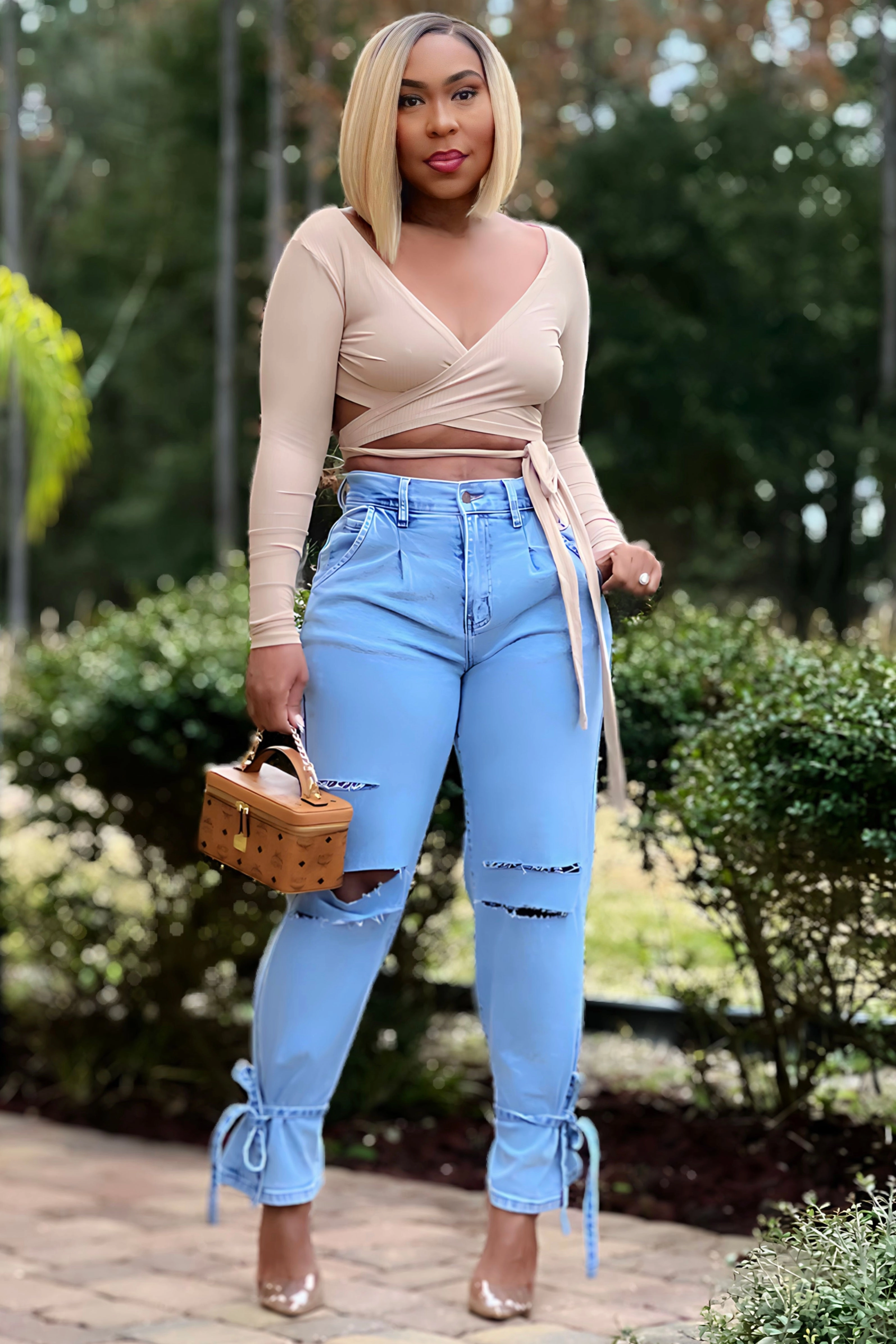 Shardae Pretty Basic Long Sleeve Wrap Top AntiSnagYarnProcessing