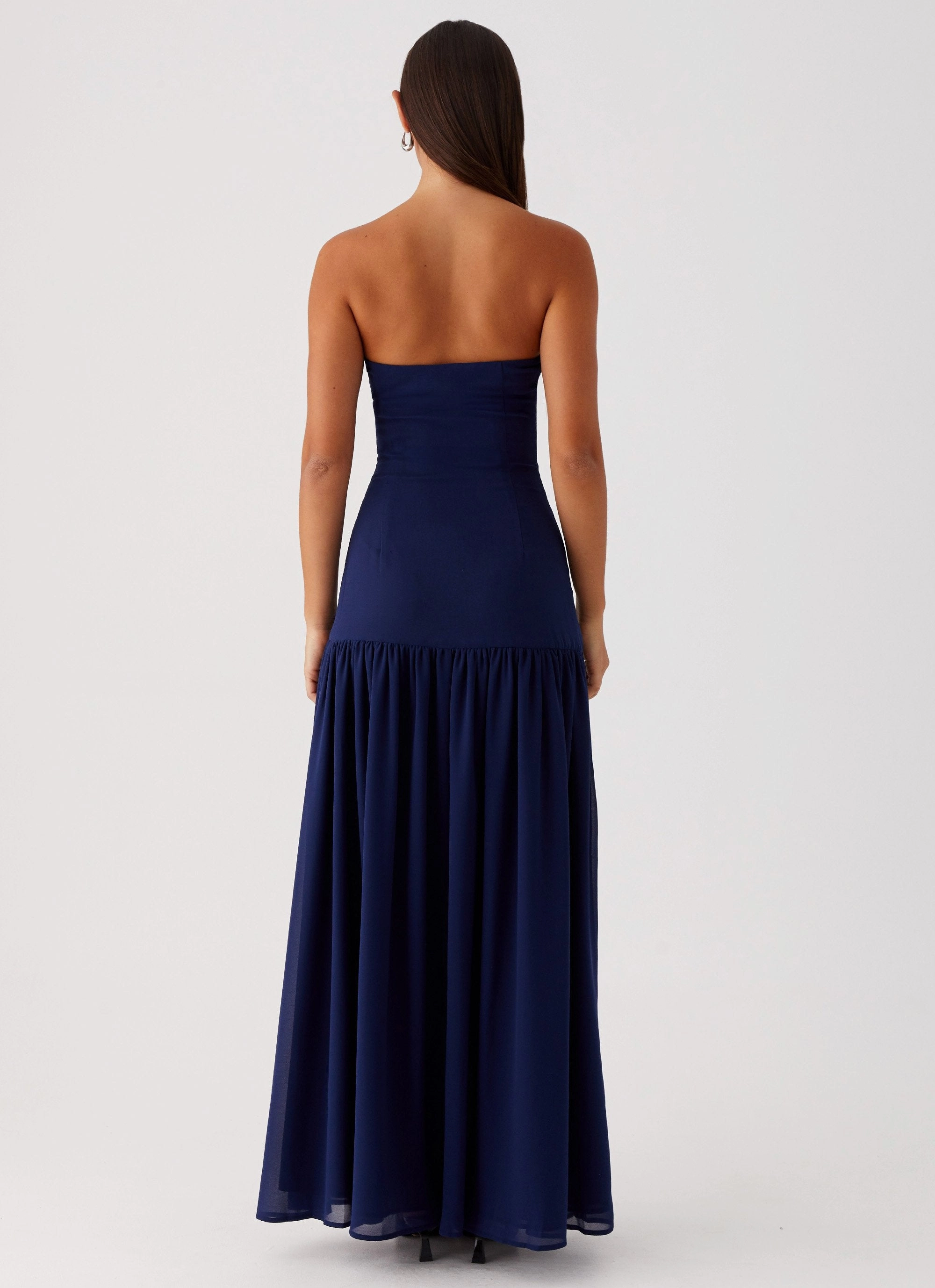 Eden Strapless Maxi Dress - Navy Fresh Motion Flexible Waist