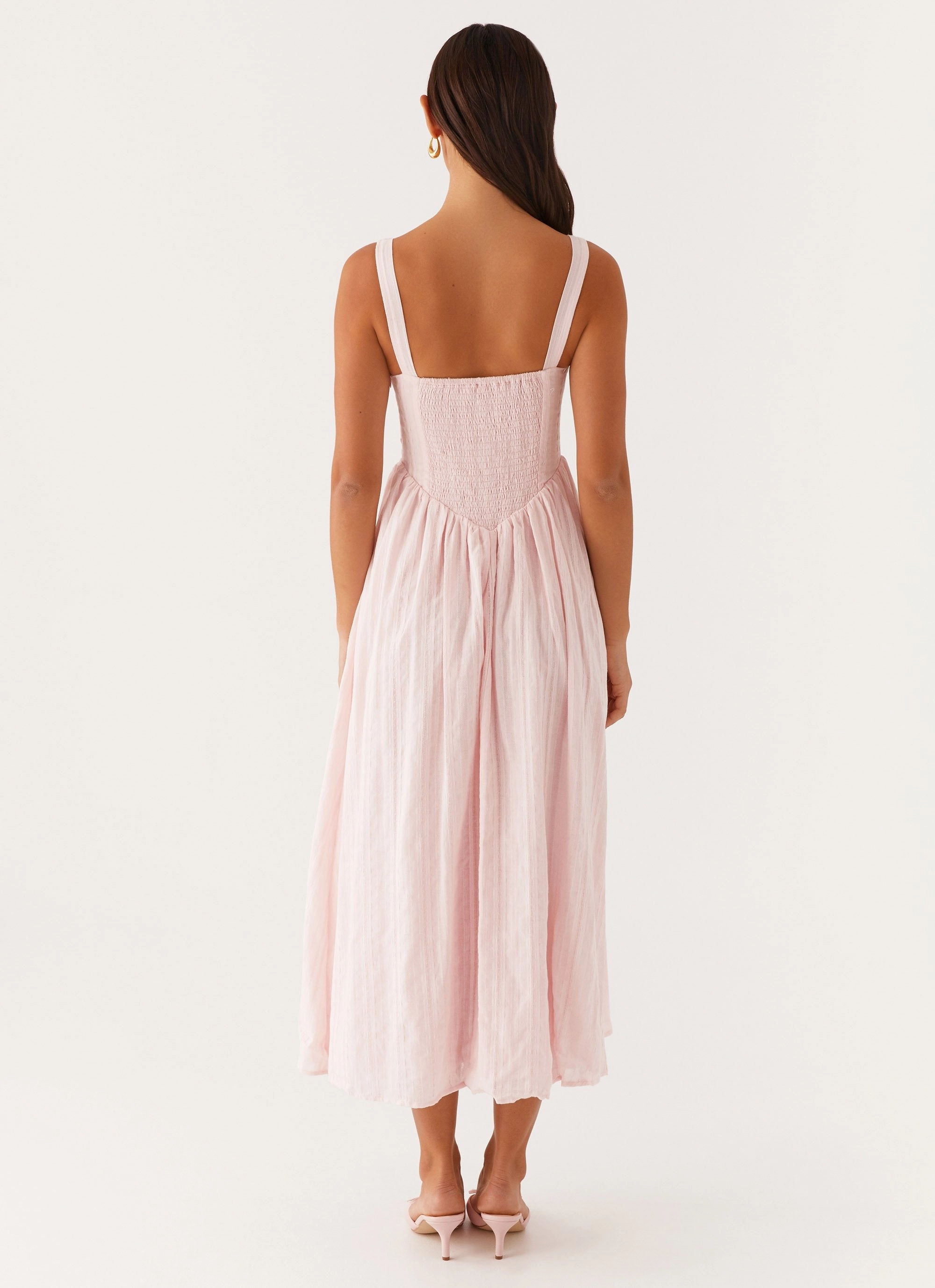 Pascuelle Midi Dress - Pink WideCollarDesign Natural Aesthetic
