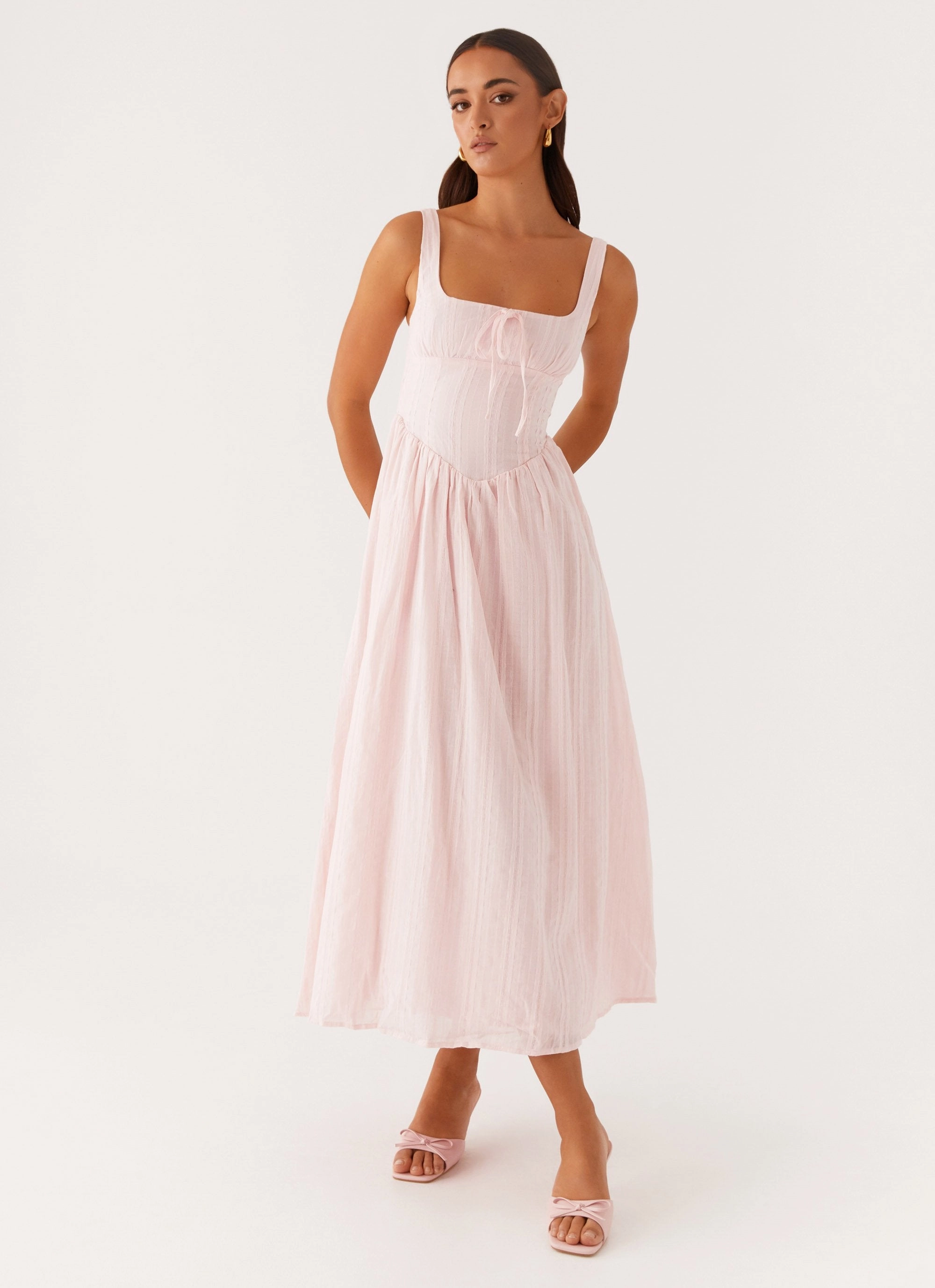 Flare Hem Pascuelle Midi Dress - Pink