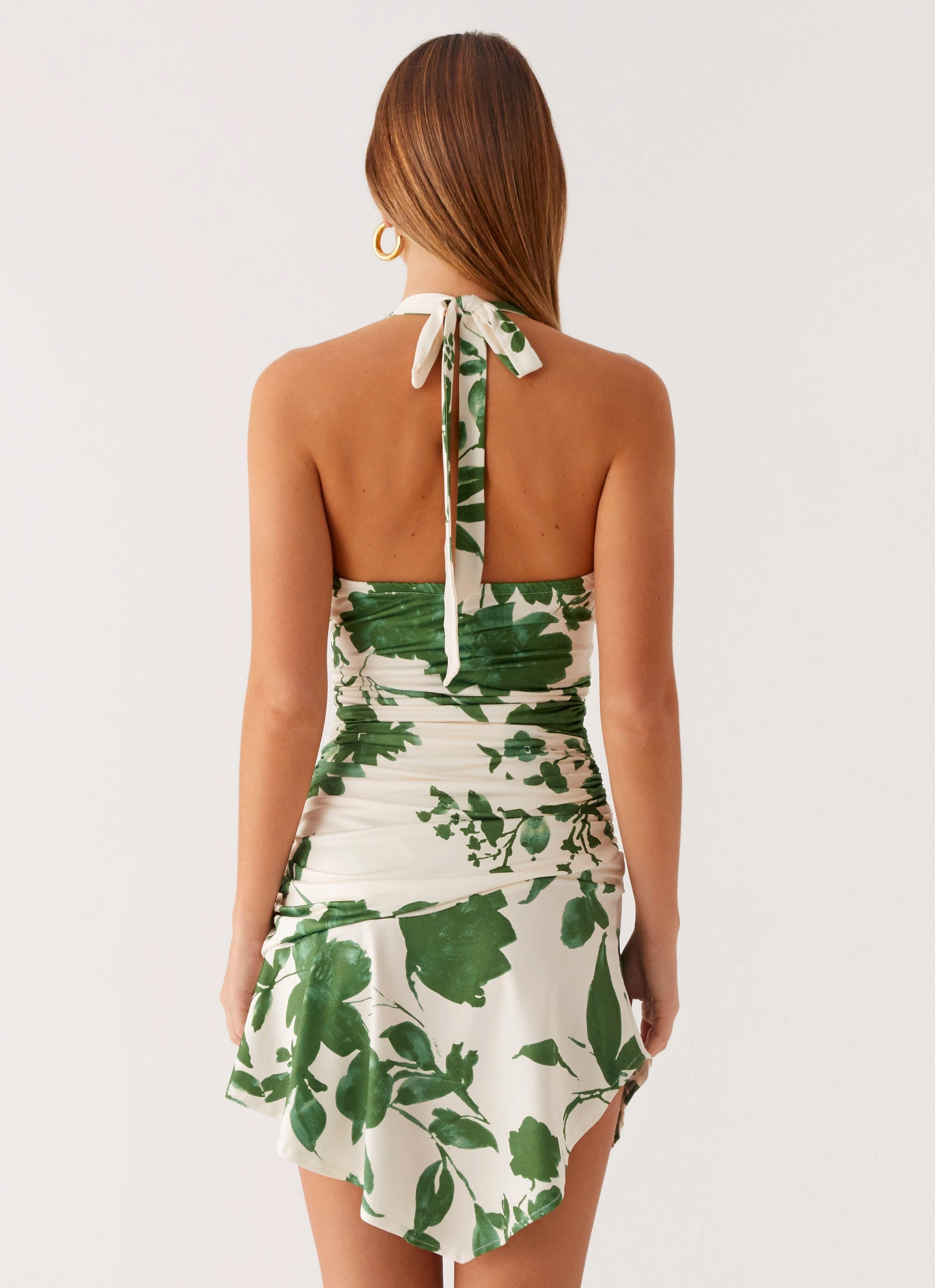 Colt Mini Dress - Verdant Bloom Fashionable Layer Side-Zip