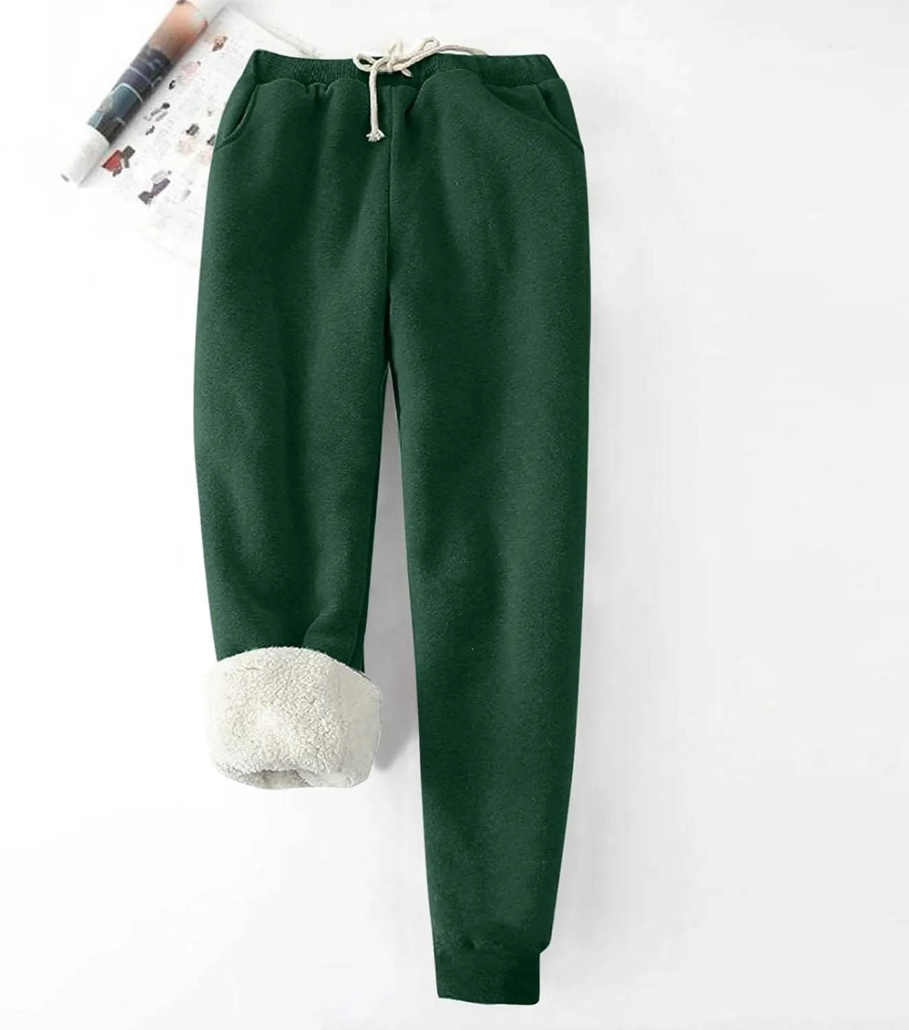 Sherpa Lined Sweatpants for Women Comfy Winter Pants Warm Fleece Jogger Pants Soft Athletic Pants Thermal Trousers