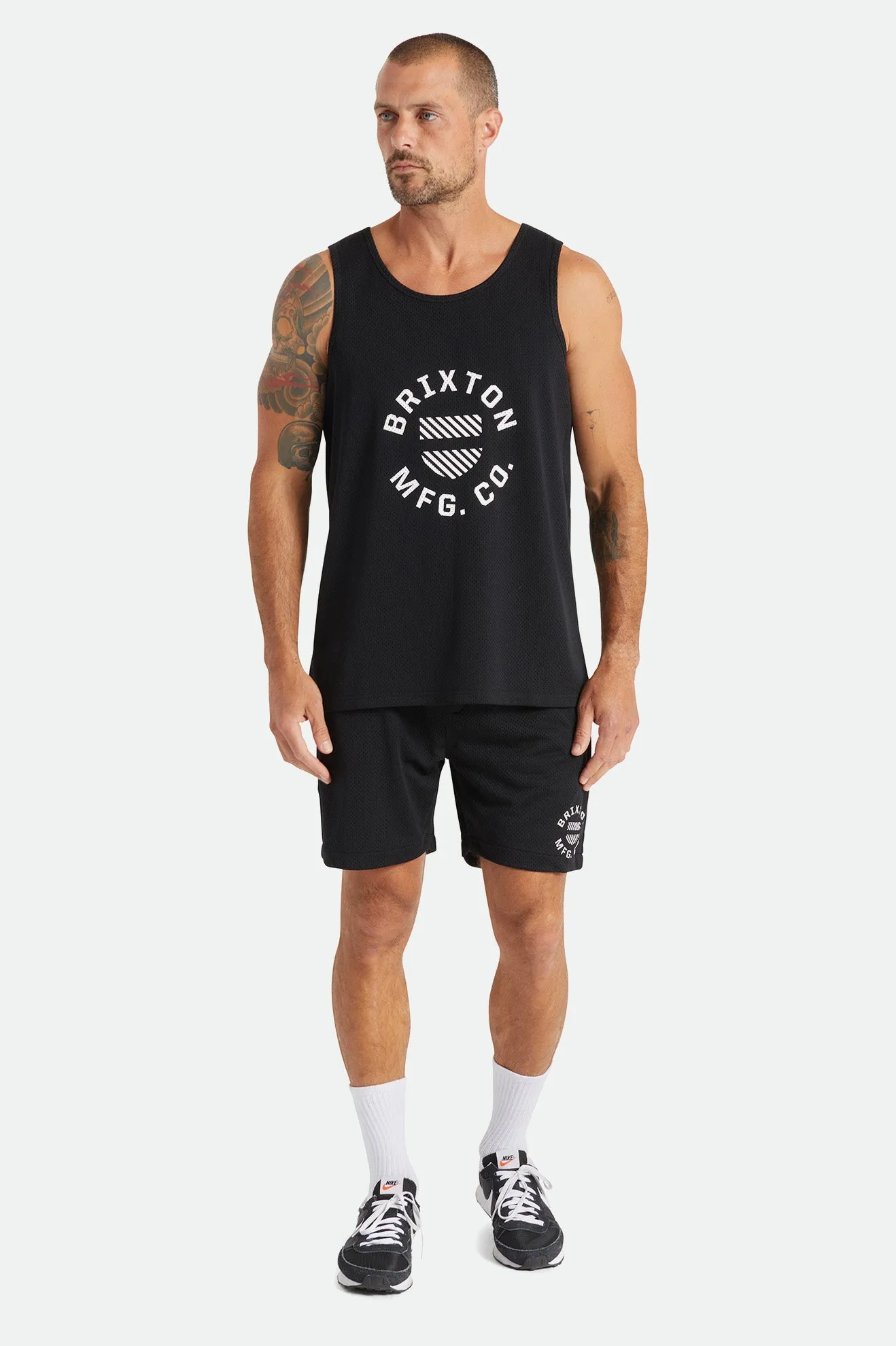 Shield Crest Mesh Short - Black