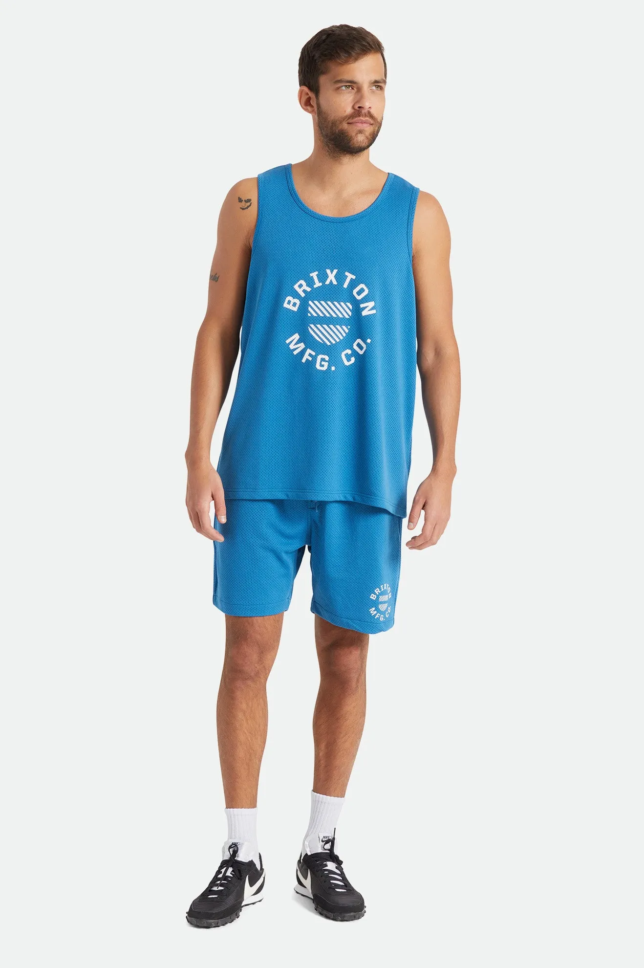 Shield Crest Mesh Short - Sky Blue