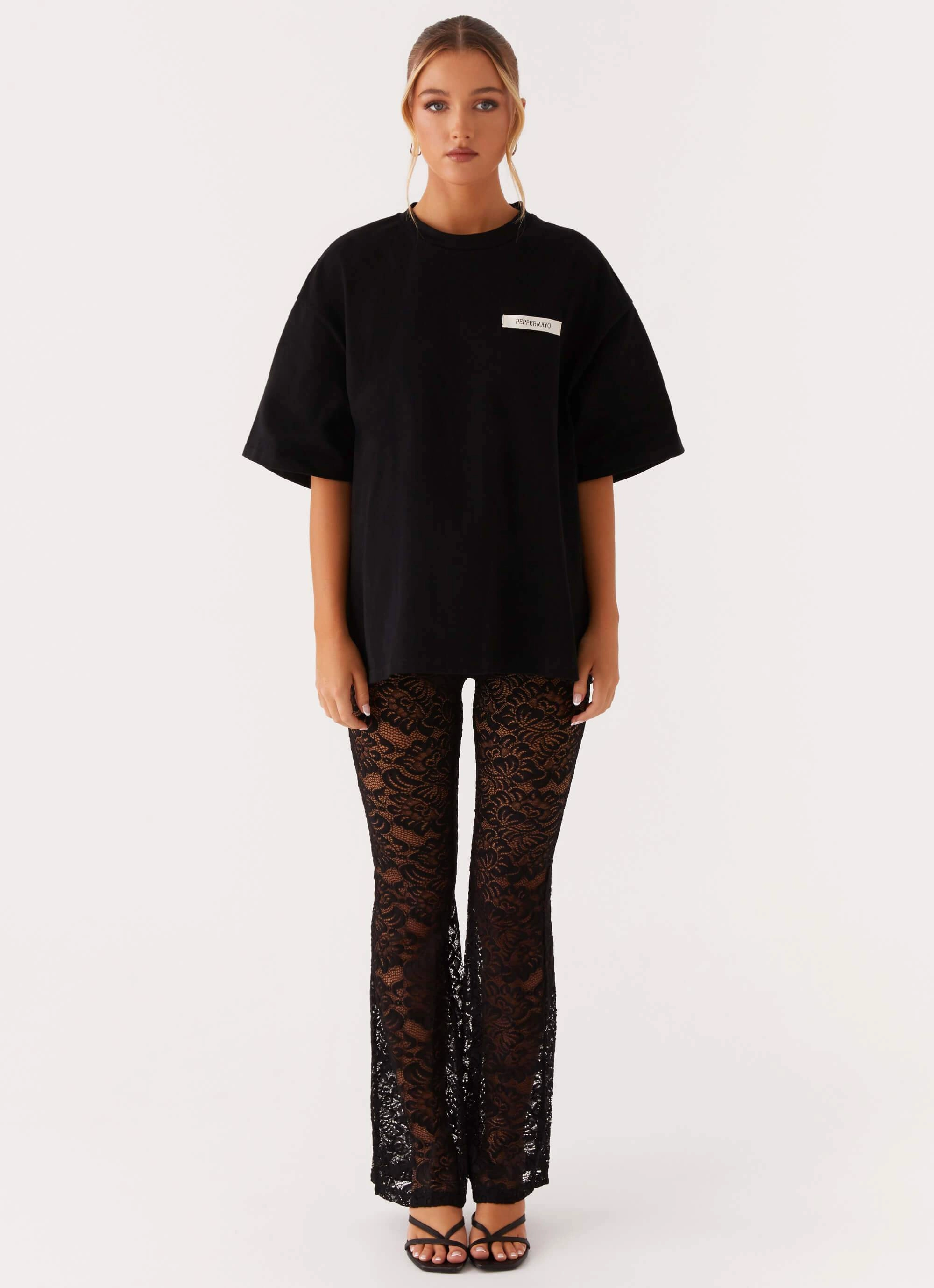 Signature Oversized Tee - Black Snag Proof Weave