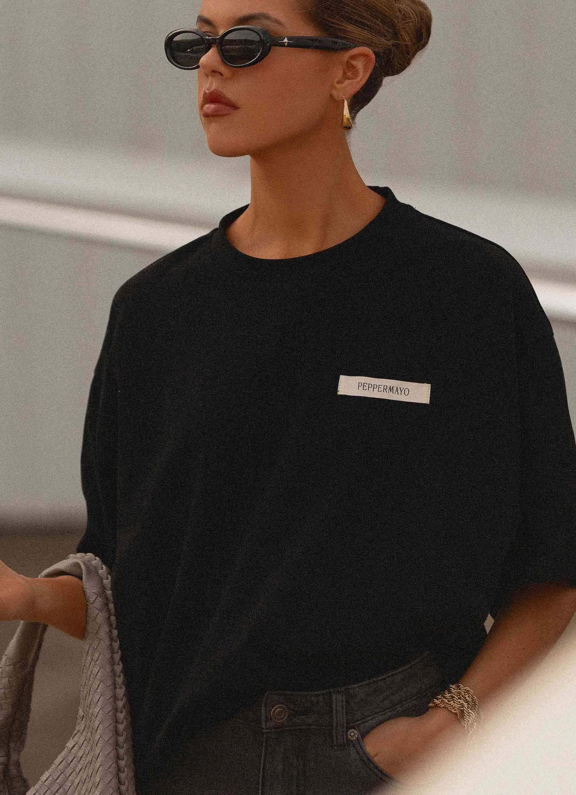 Signature Oversized Tee - Black Wrinkle resistant fabric NonChafing Fabric