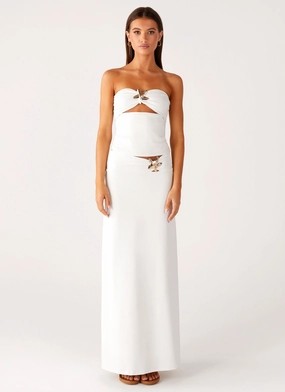Shoreline Glow Maxi Skirt - Off White Layer-Friendly Fit Thermal regulation