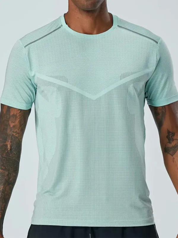 Short Sleeve Athletic T-Shirt Men's Quick Dry Running Wear Training Top