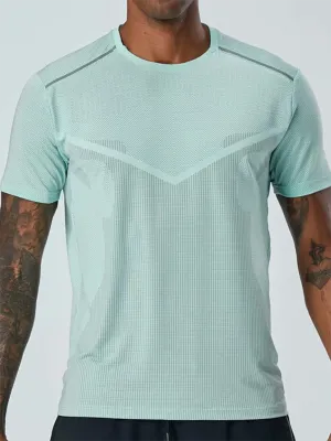Short Sleeve Athletic T-Shirt Men's Quick Dry Running Wear Training Top