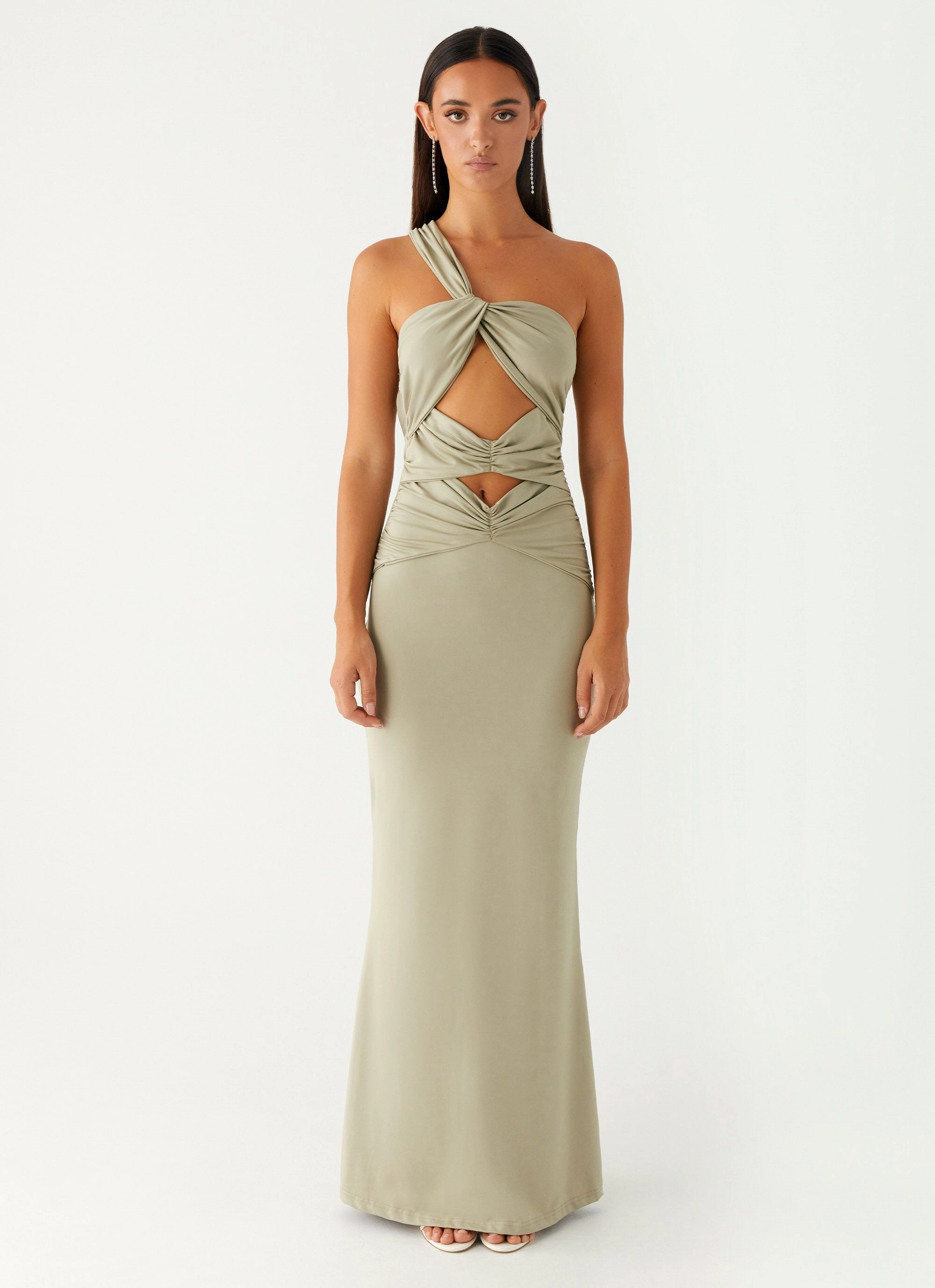 Flowy summer gown Fitted Look Christie Maxi Dress - Sage