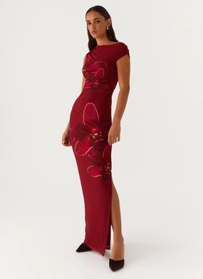 Clear Blush Light Appeal Showtime Maxi Dress - Maroon