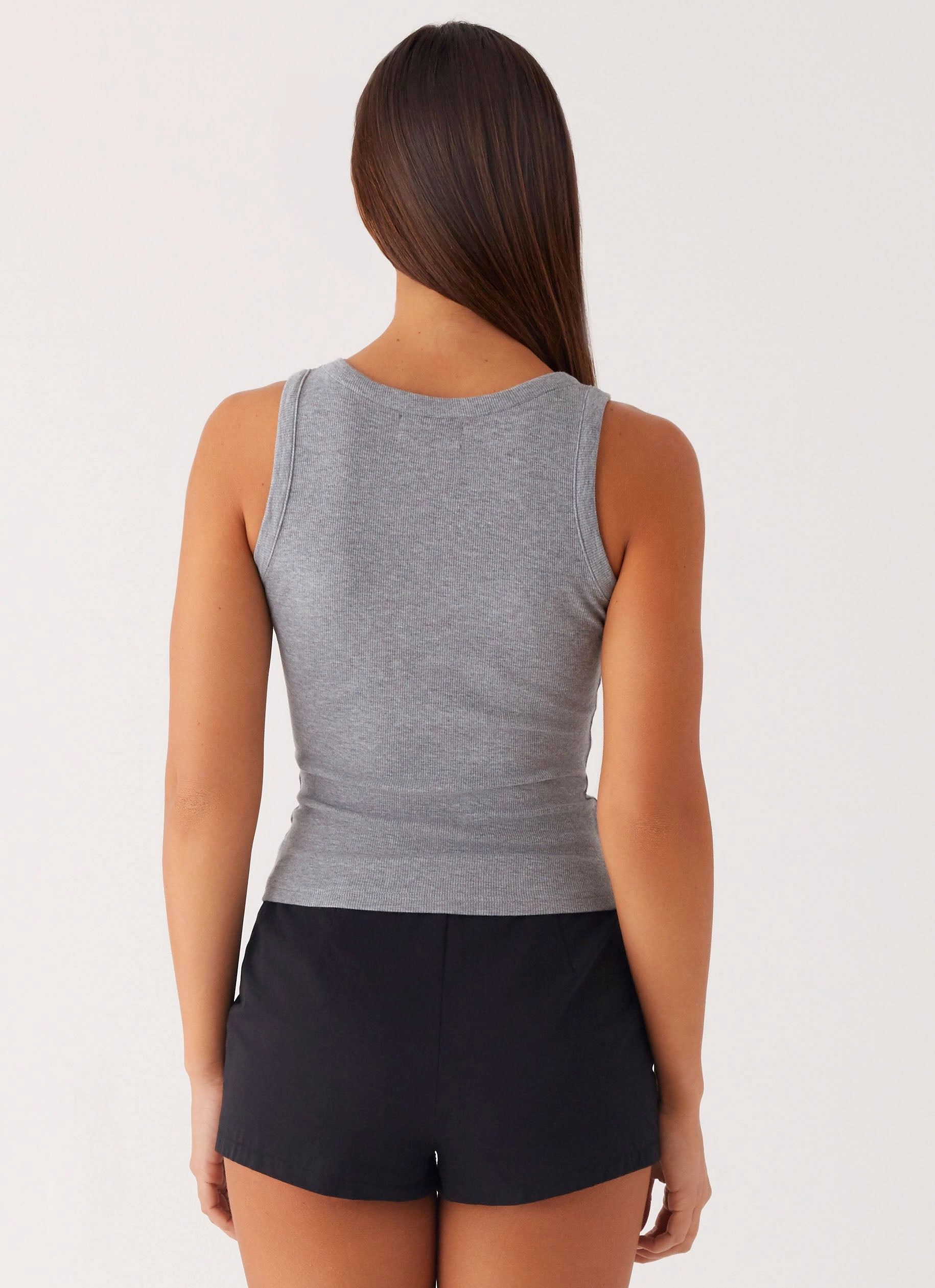 Oblivion Tank Top - Grey MultiLayer Stitching Comfortable Layer
