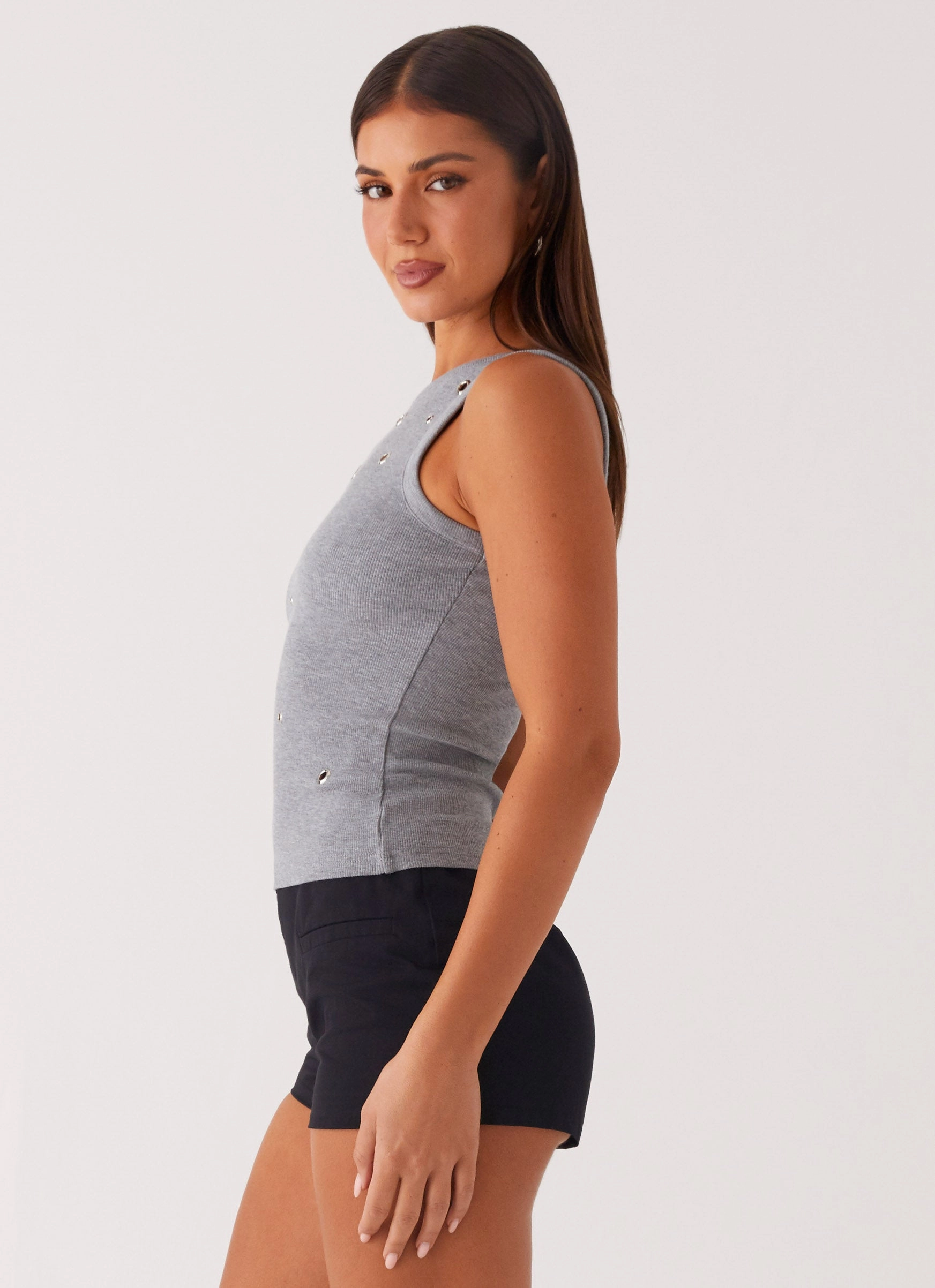 Ultra Soft Texture Oblivion Tank Top - Grey